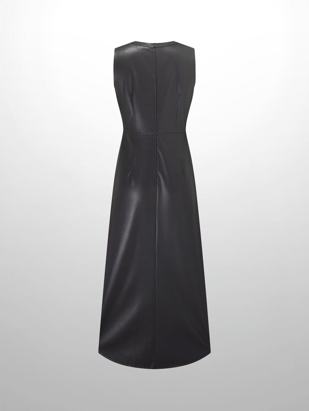 Faux Leather Seamed Jumper - Black