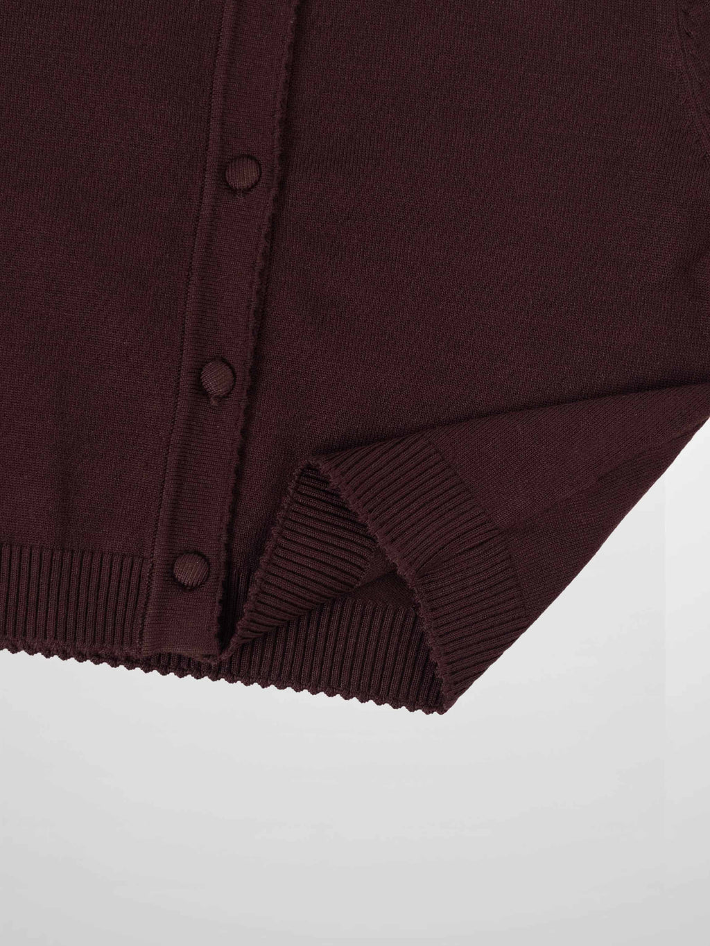 Trim Detail Crew Crop Cardigan-Chocolate Brown