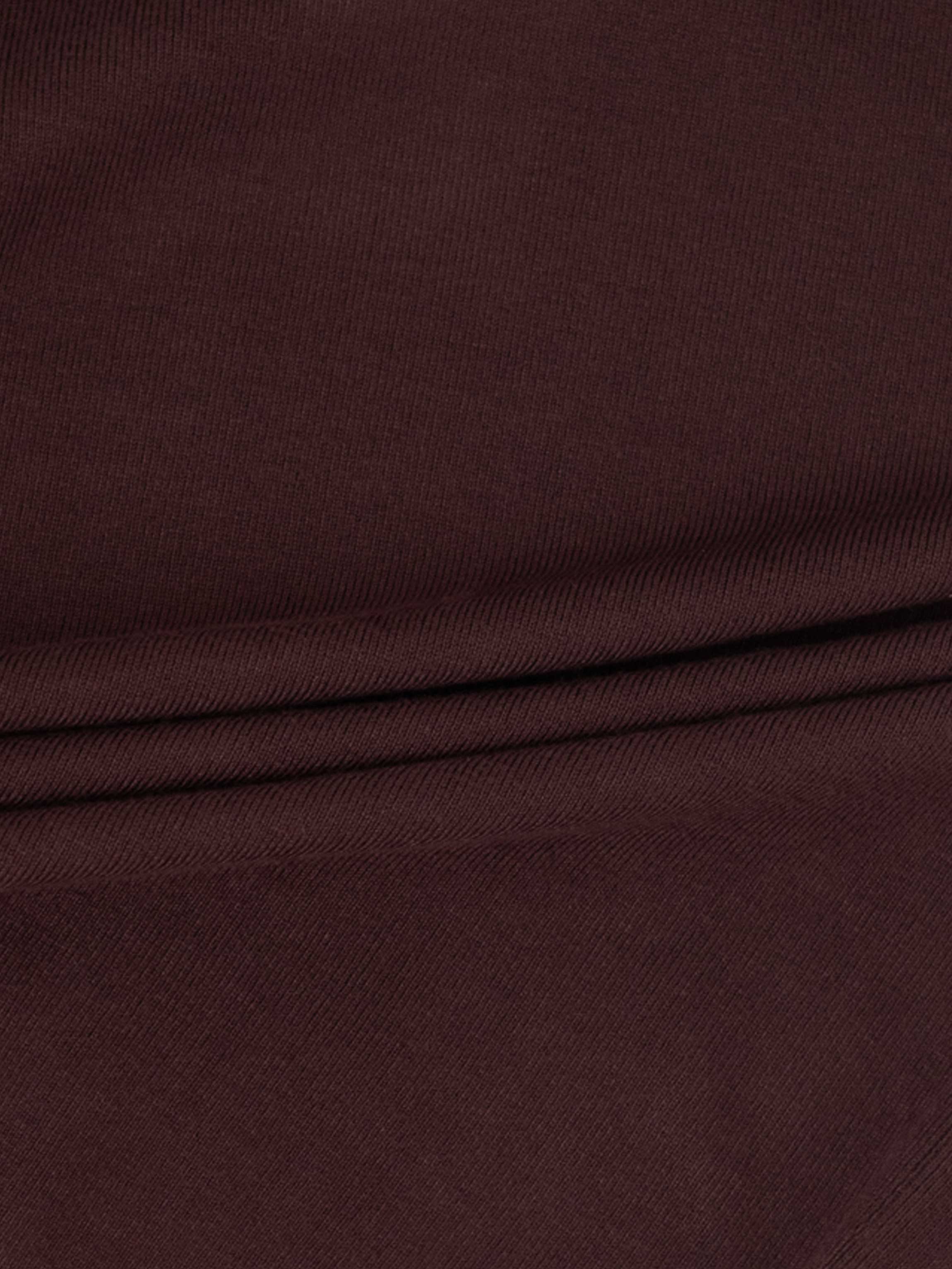 Mock Neck Thin Knit Sweater-Brown