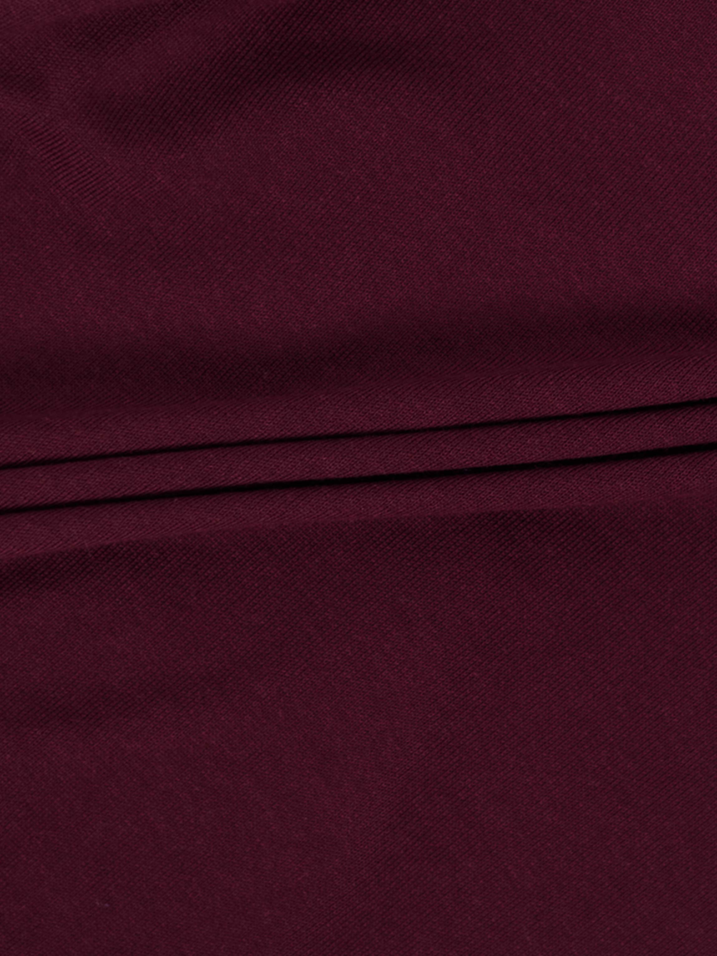 Wool Blend Collared Cardigan-Burgundy