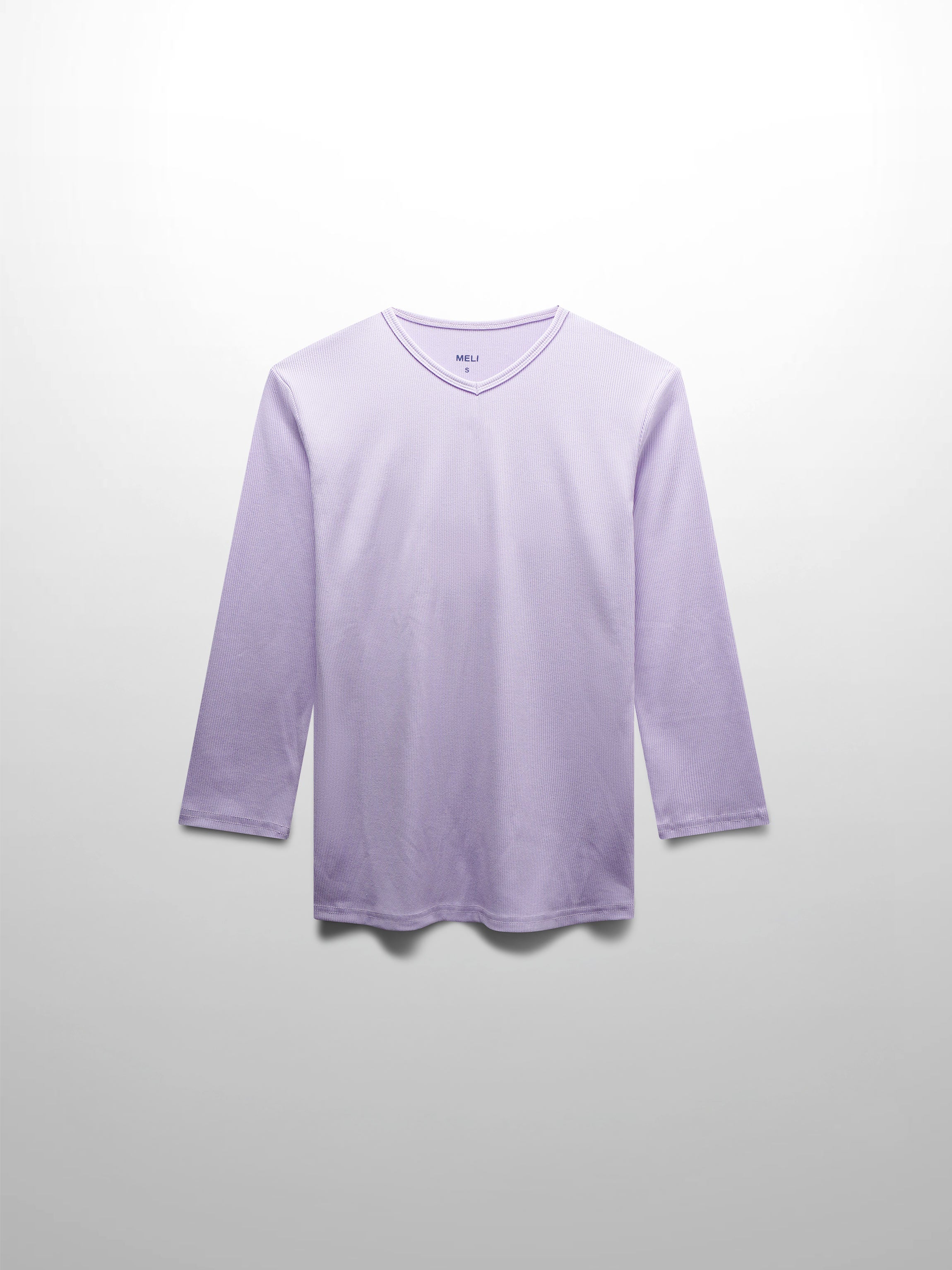 RIBBED HIGH V 3Q-LILAC