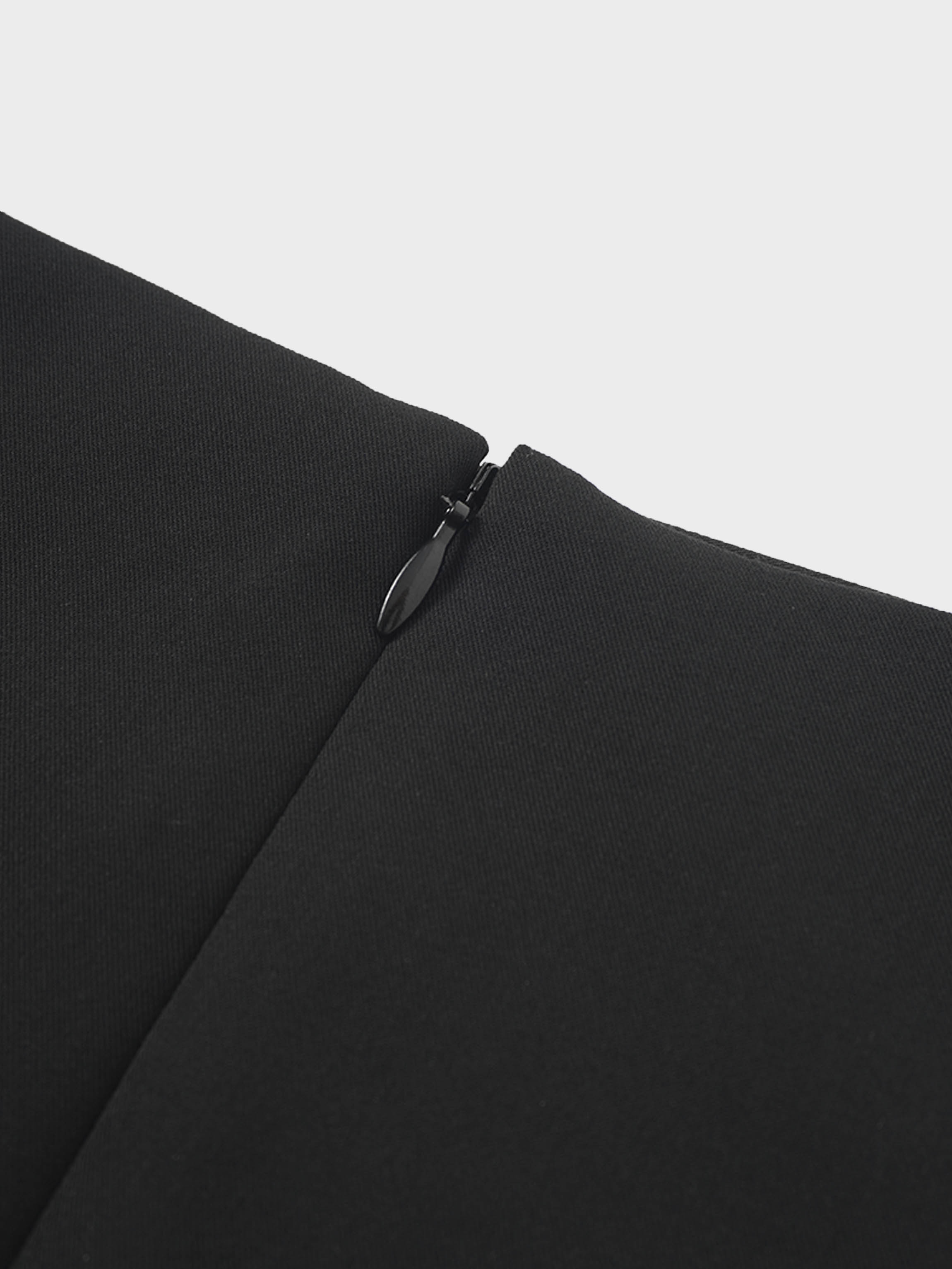 Side Loop Straight Maxi Skirt-Black