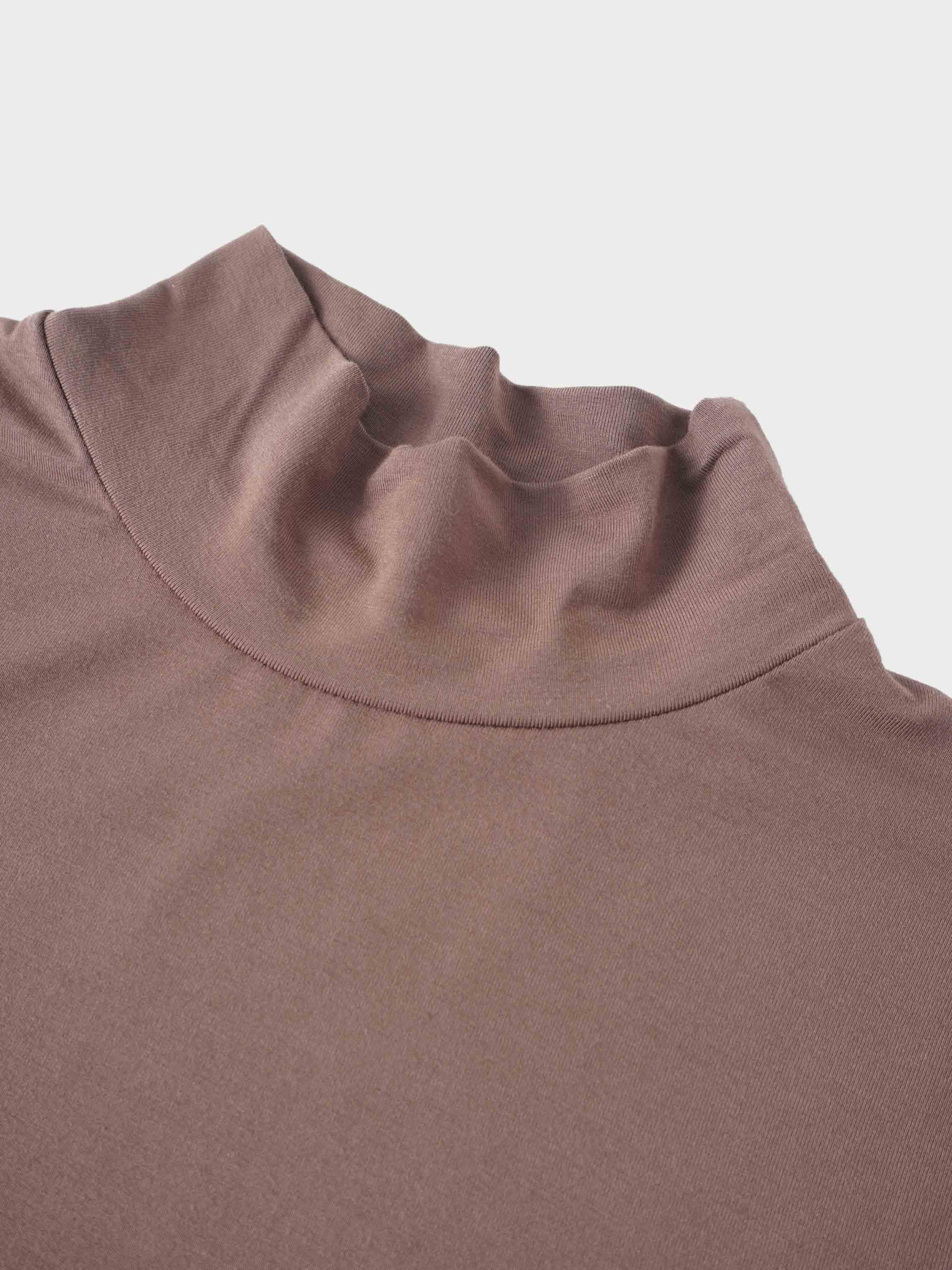 Modal Turtleneck Long Sleeve-Mocha Mousse