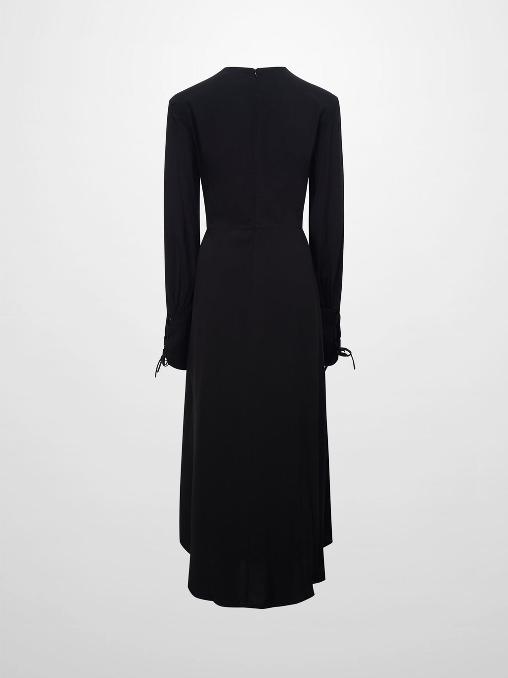 High Waist Drawstring Maternity Dress-Black