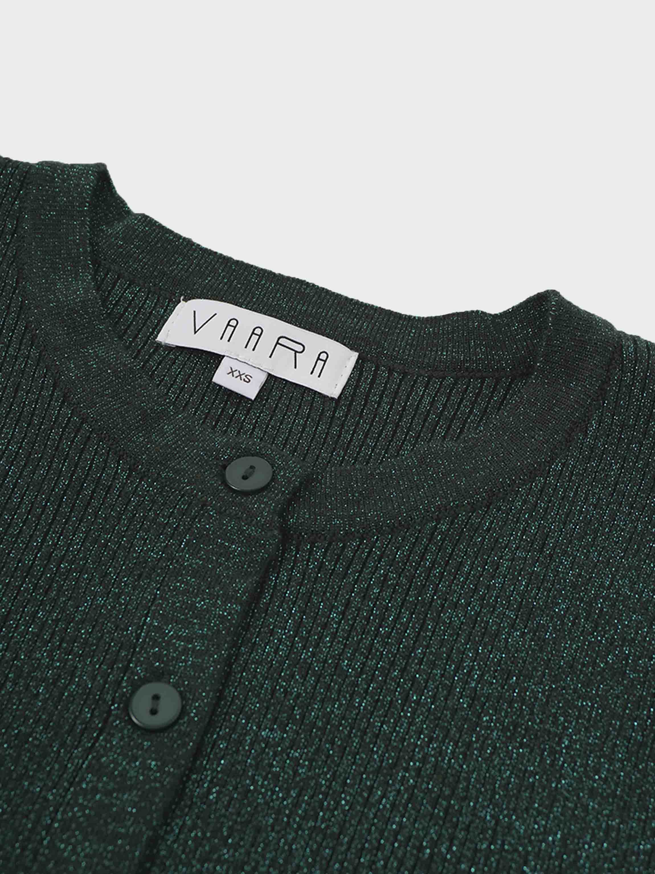 Lurex Ribbed Sweater-Hunter Green