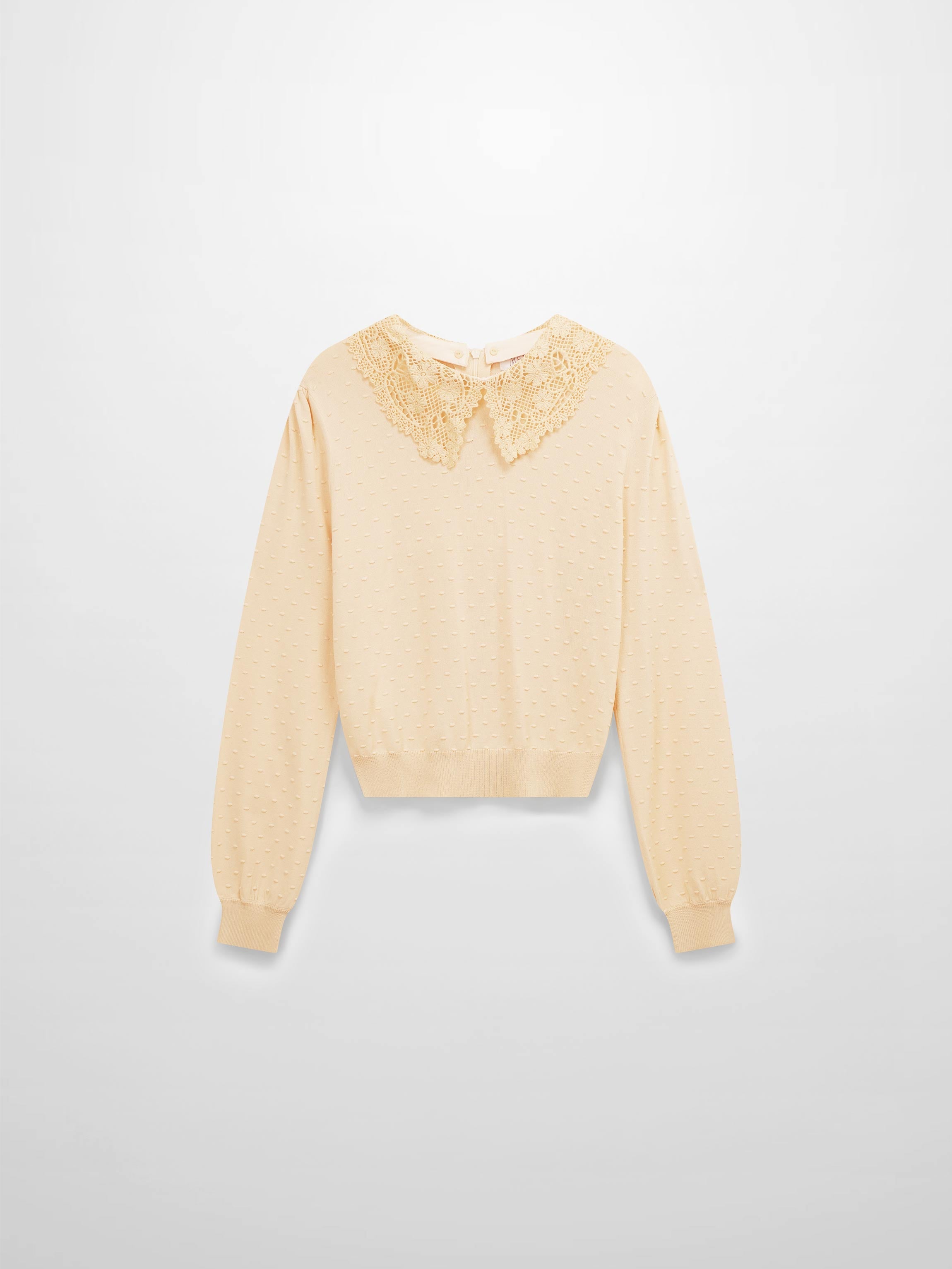 Crew Neck Pebbled Sweater-Bone