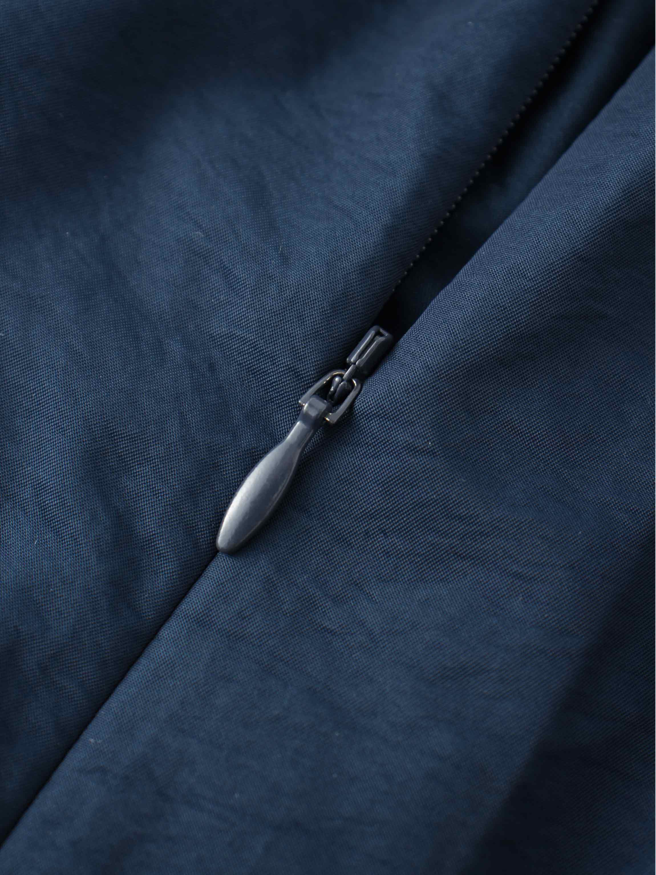 Waisted Full Taffeta Skirt-Navy