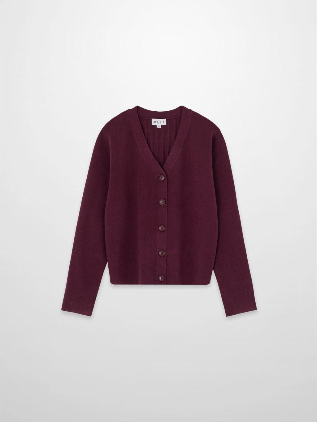 Back Wide Ribbed Cardigan Sweater-Burgundy