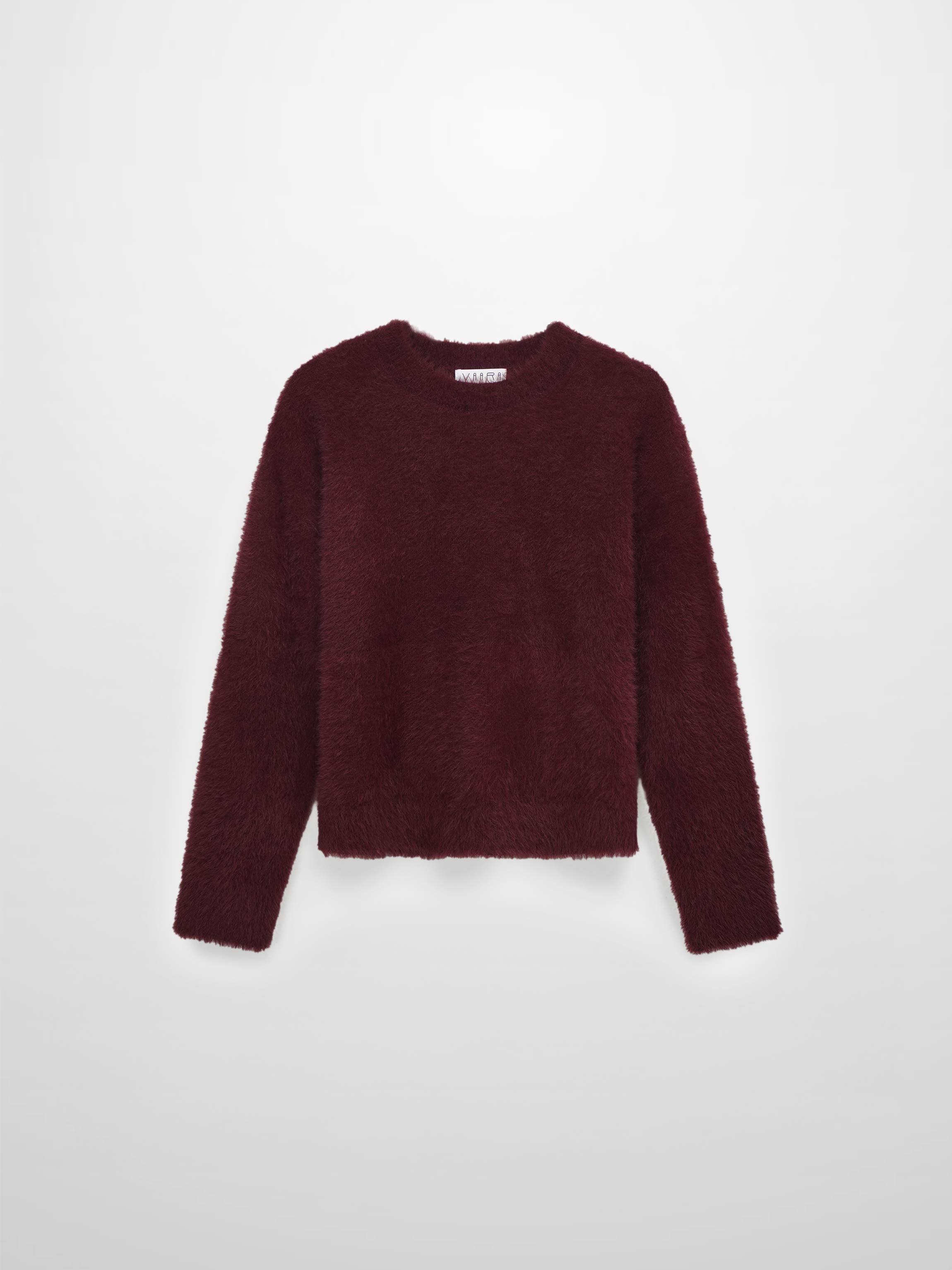 Mohair Crew Neck Sweater-Burgundy