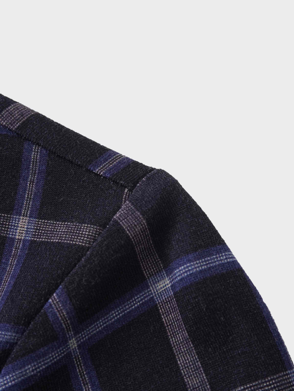 Printed Modal Turtleneck-Blue Plaid