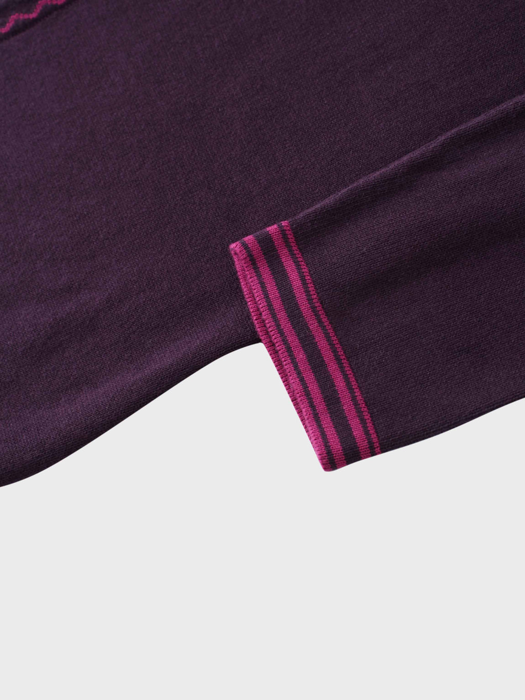 Ruffle Detail Sweater-Wine/Fuchsia