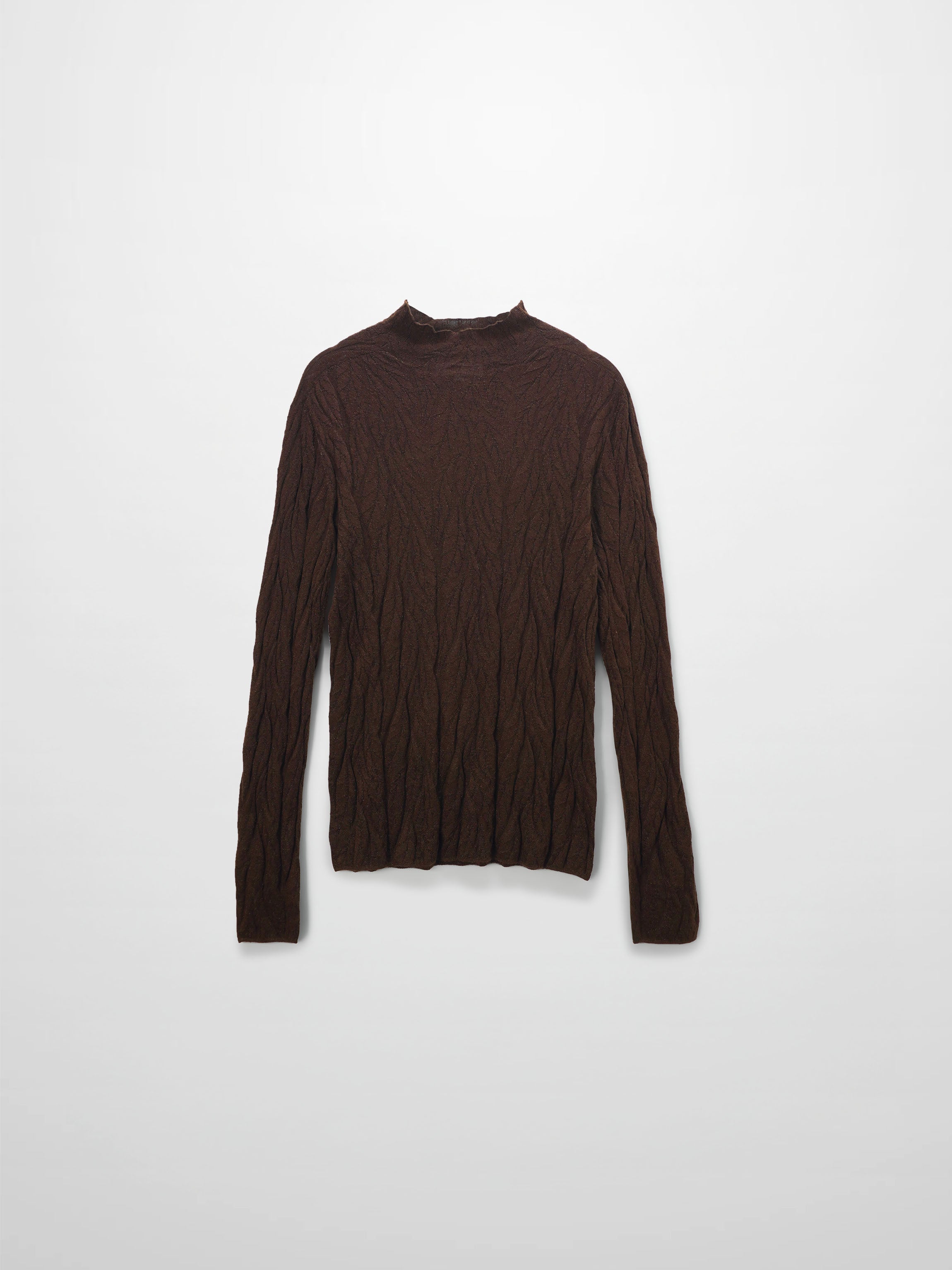 Leaf Design Turtleneck-Brown