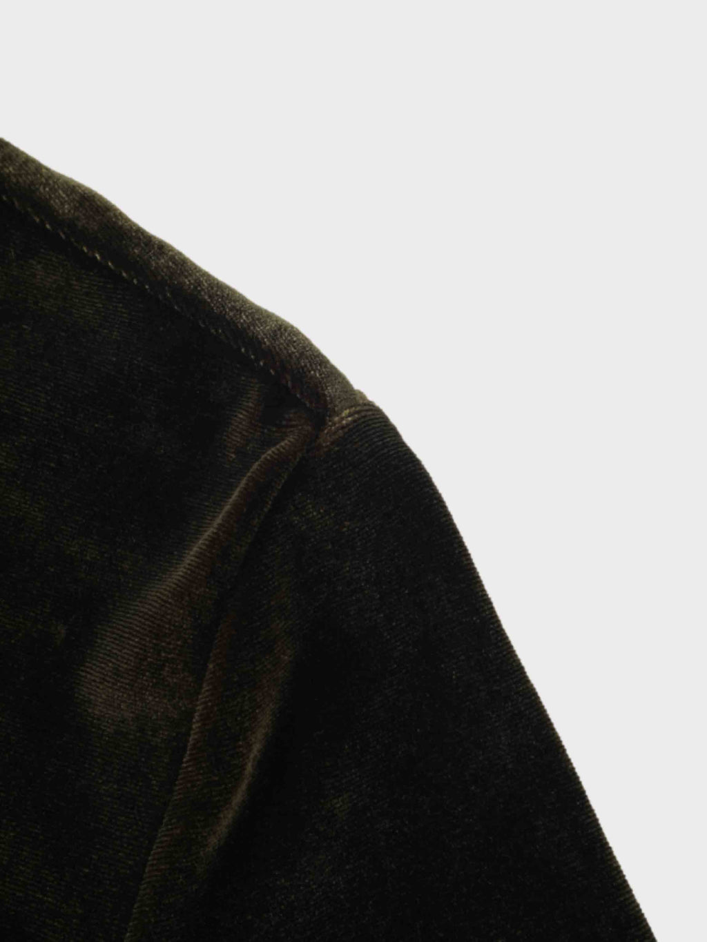 Velour Button Down Blouse-Green