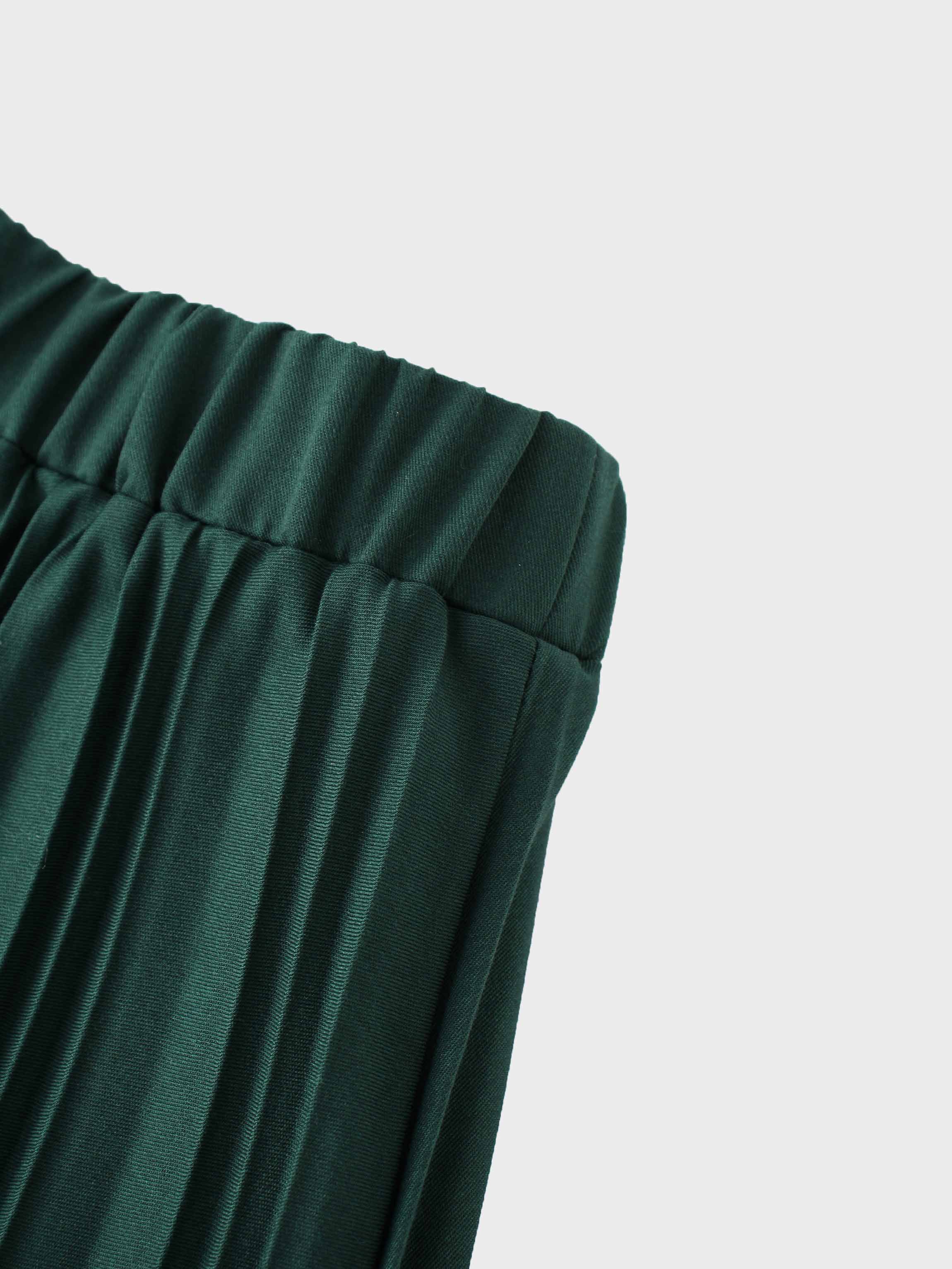 Mix Pleat Skirt-Emerald Green