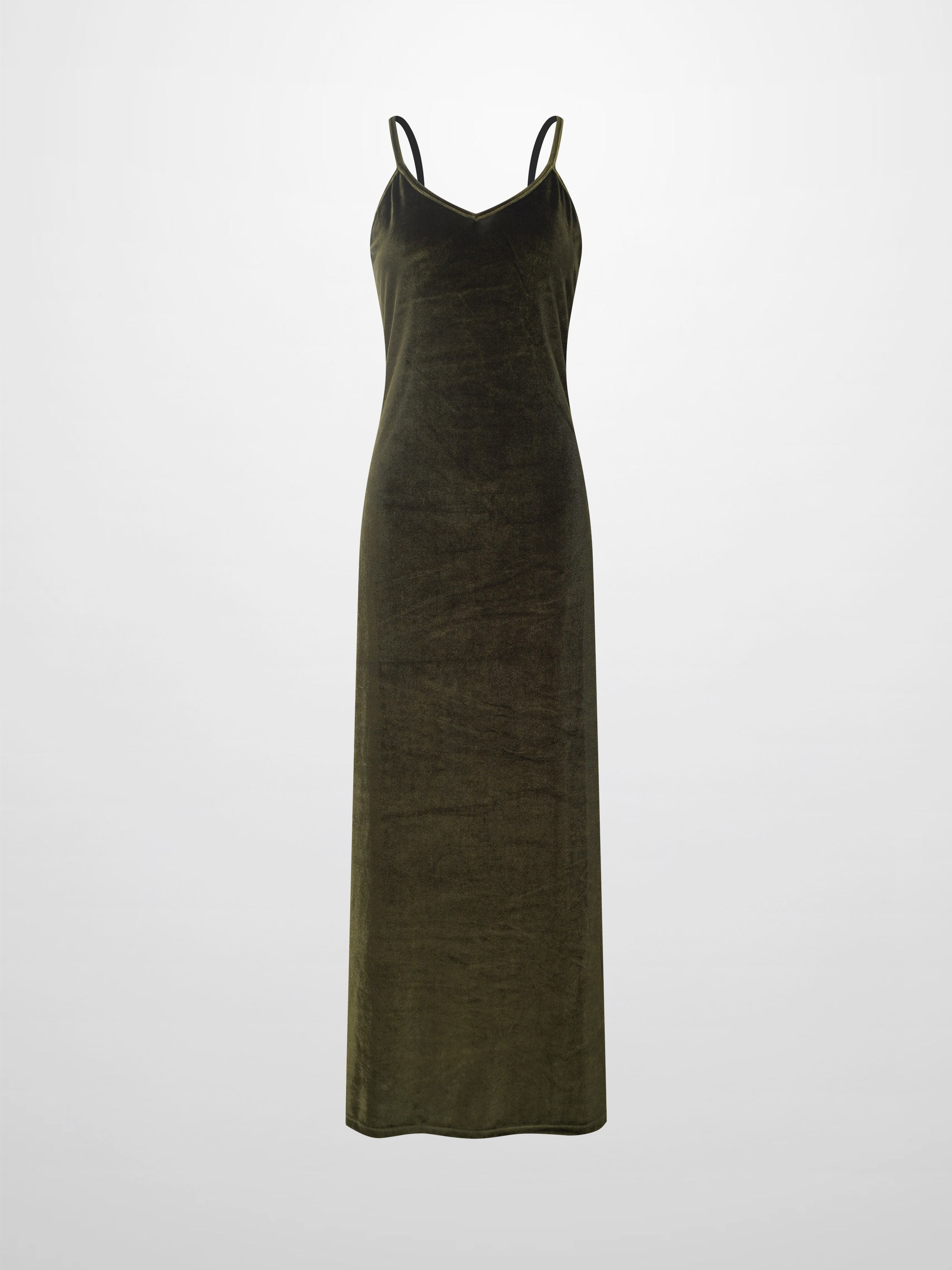 Ombre Velour Slip Dress-Green