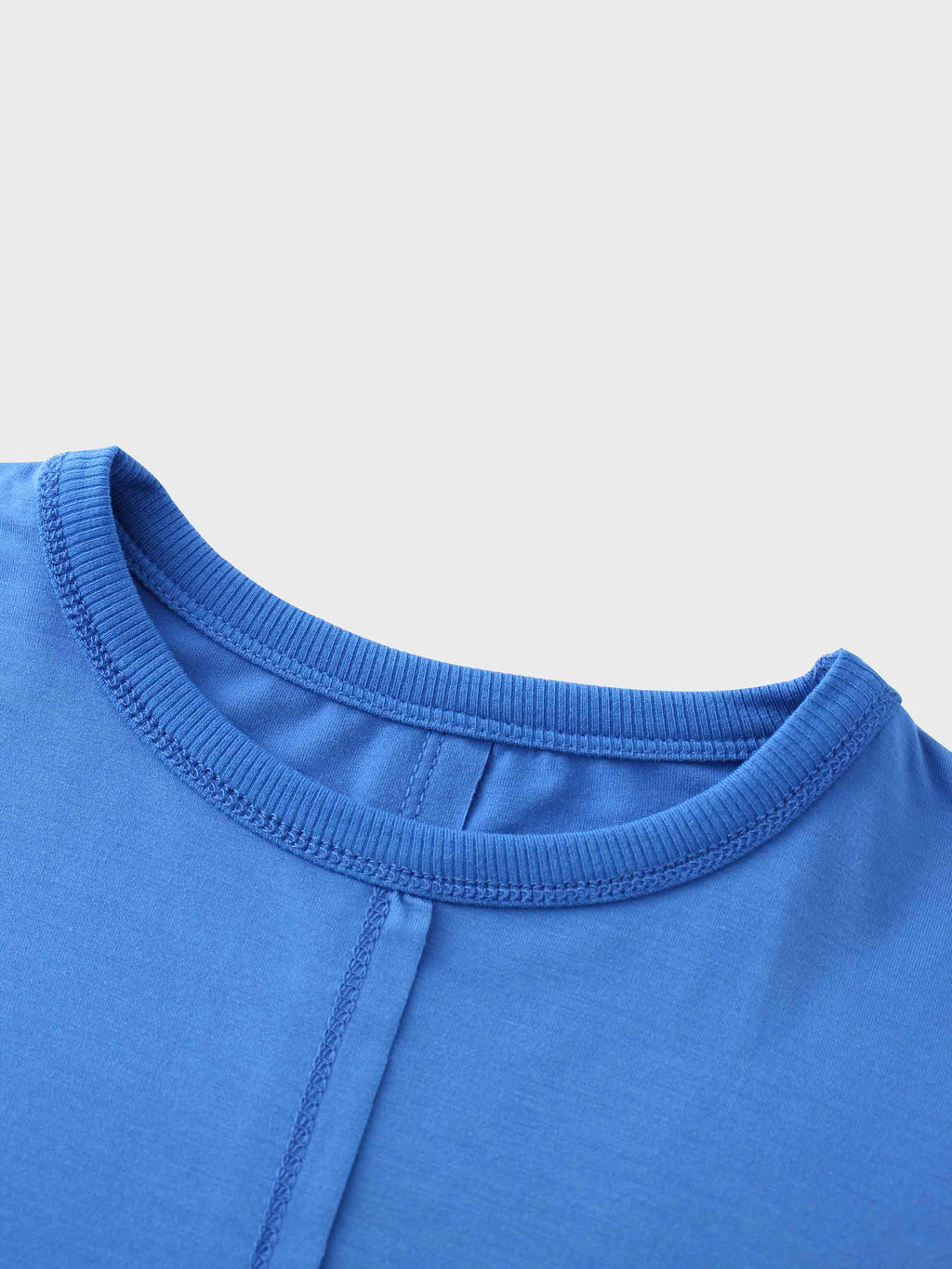 RIBBED BOTTOM T-SHIRT-COBALT BLUE