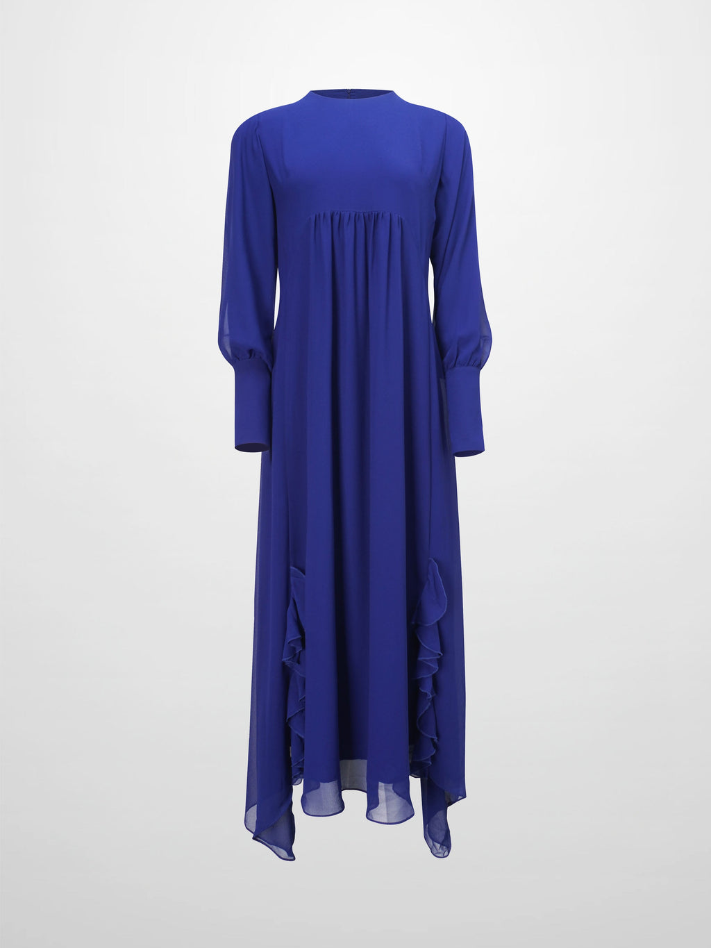 Asymmetrical Hem Dress-Medieval Blue