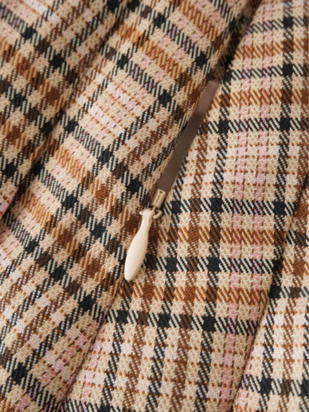 Side Bow Pleated Skirt-Pink Plaid