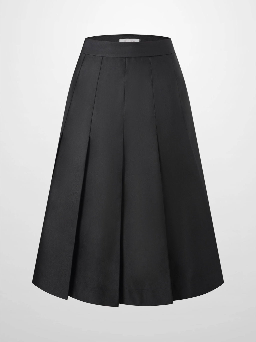 Lux Satin Pleated Skirt 26"-Black