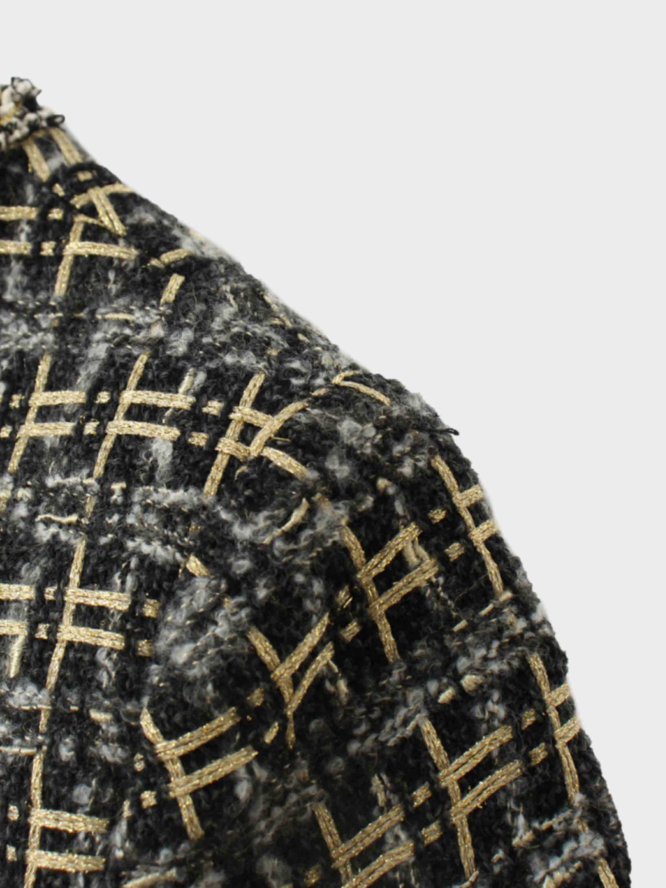 Boucle Jacket-Black/Gold