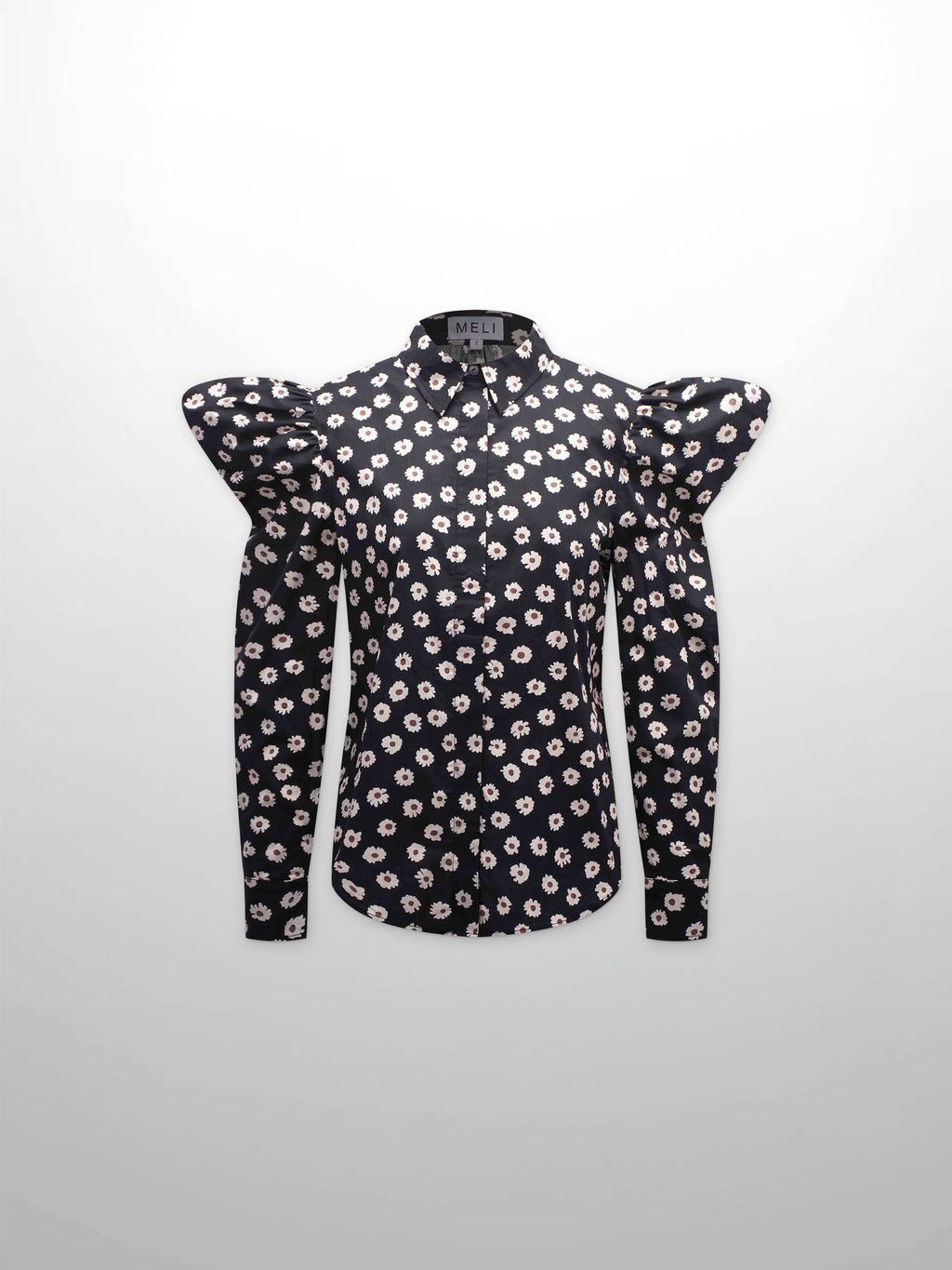 Puff Sleeve Blouse-Flower Poppy