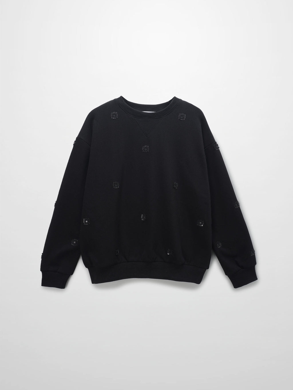 Embellished Sweatshirt-Black/Black