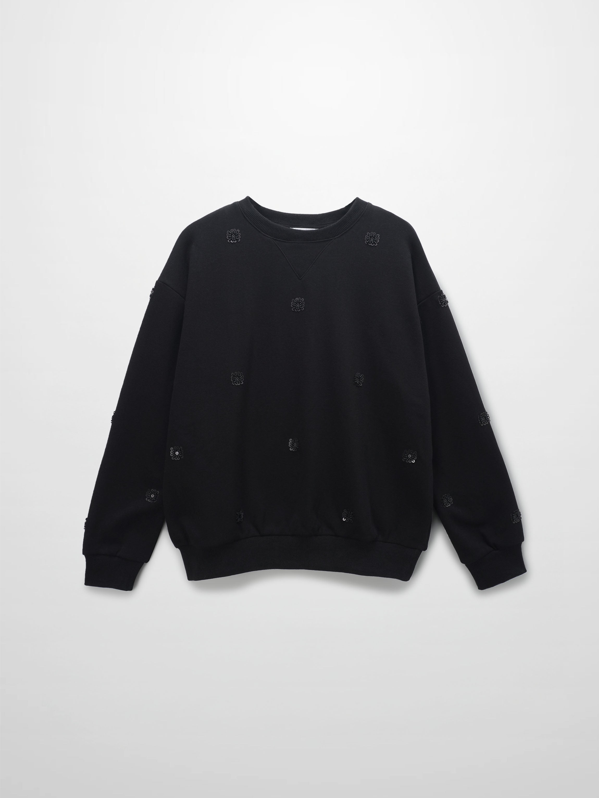 Embellished Sweatshirt-Black/Black
