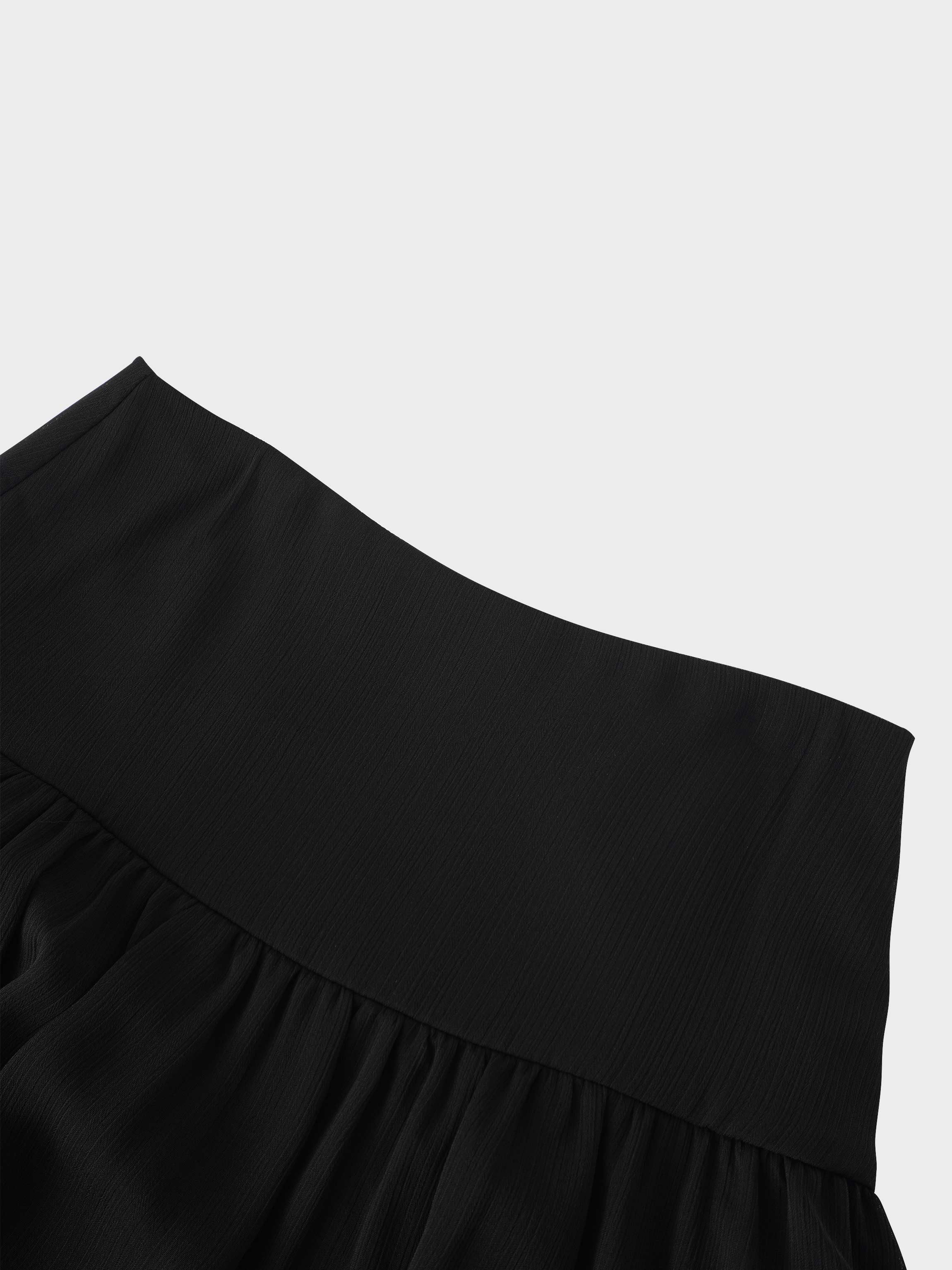 Chiffon Layered Skirt-Black