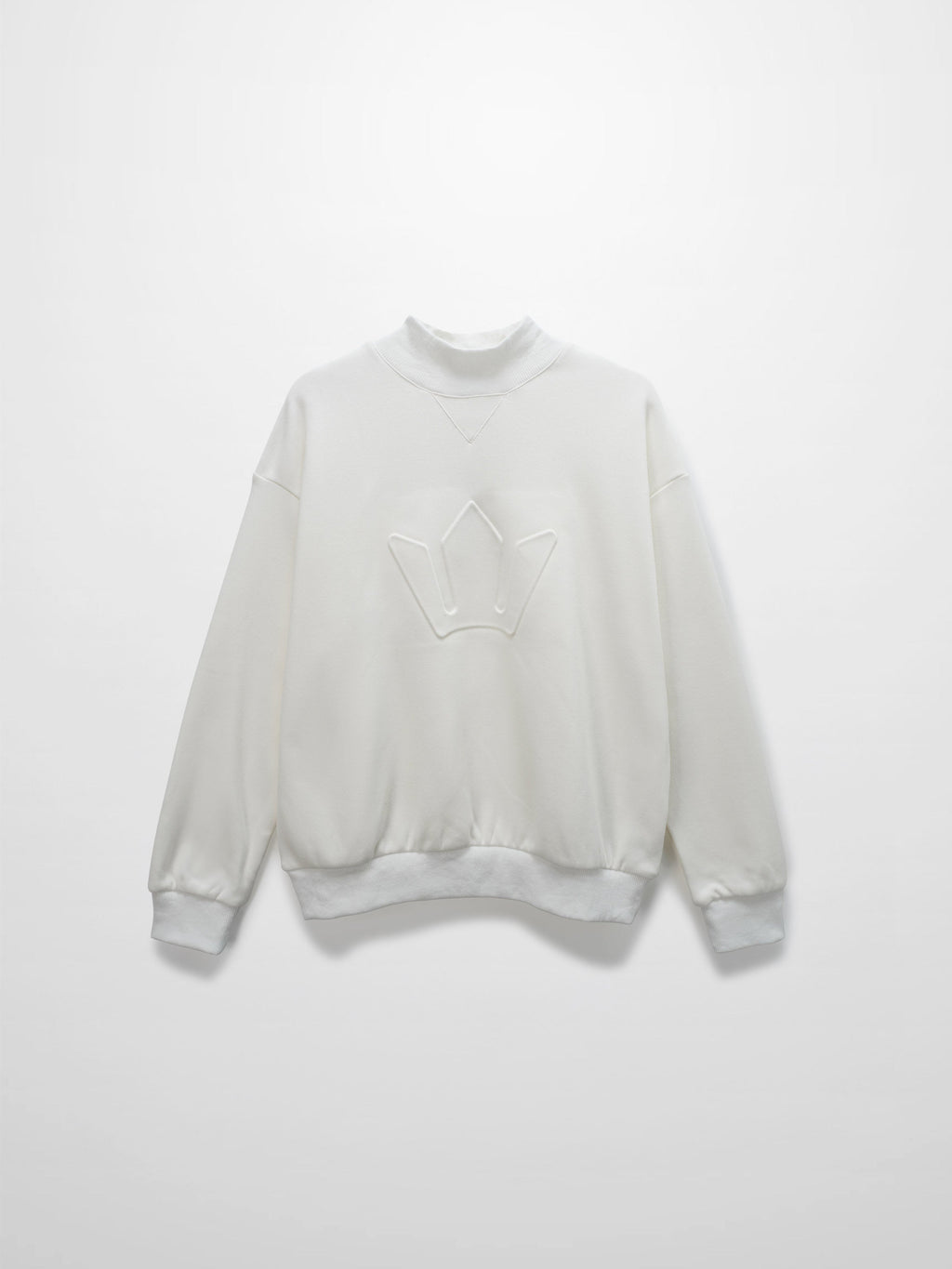 Embossed Crown Sweatshirt-Ivory