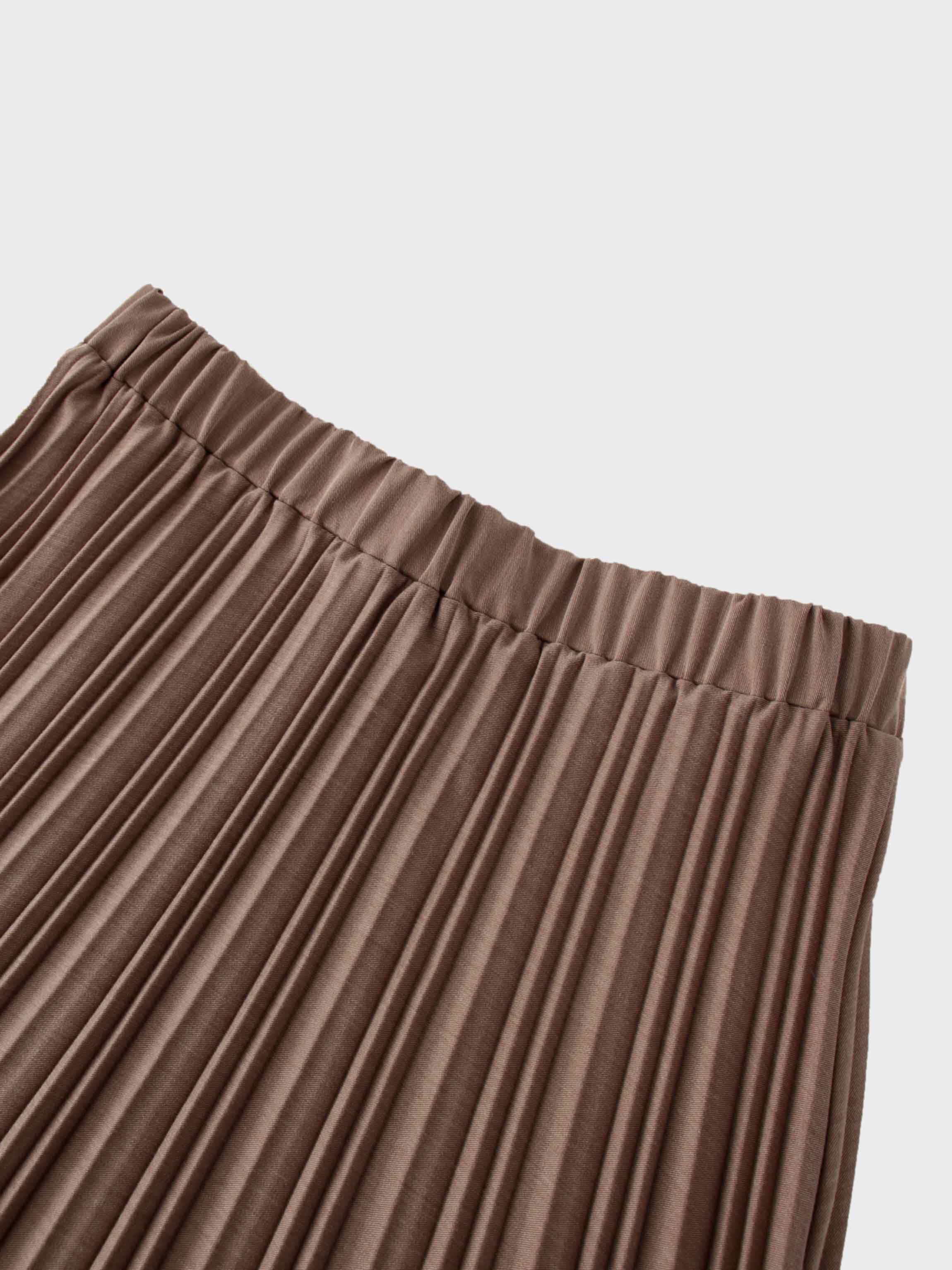 Mix Pleat Skirt-Camel