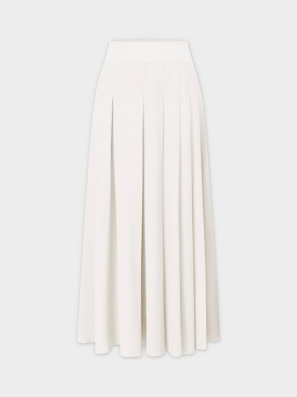 Yoke Pleated Skirt 37"-White