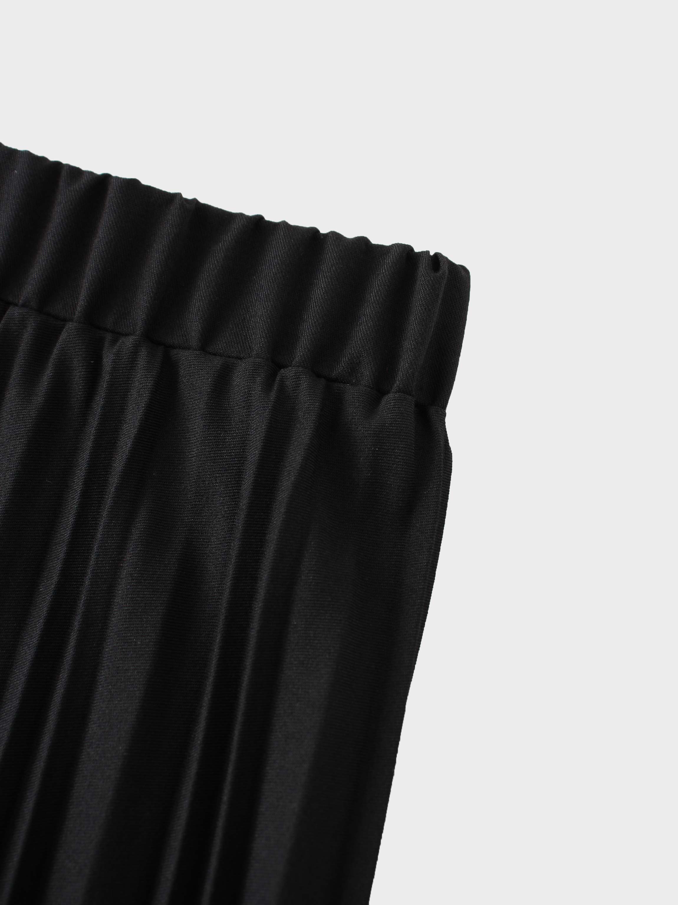 Mix Pleat Skirt-Black