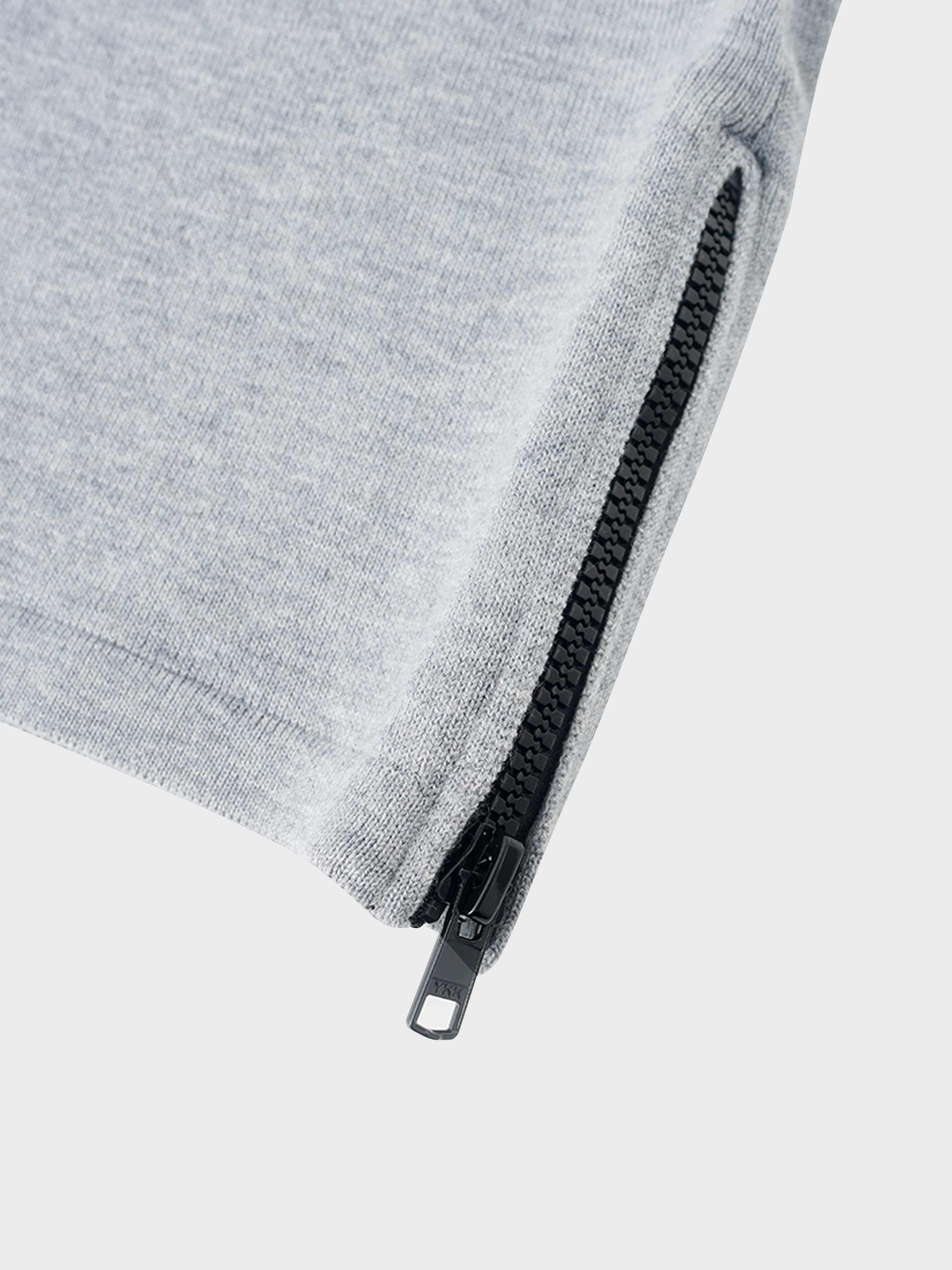 Side Zipper Straight Maxi Skirt-Grey