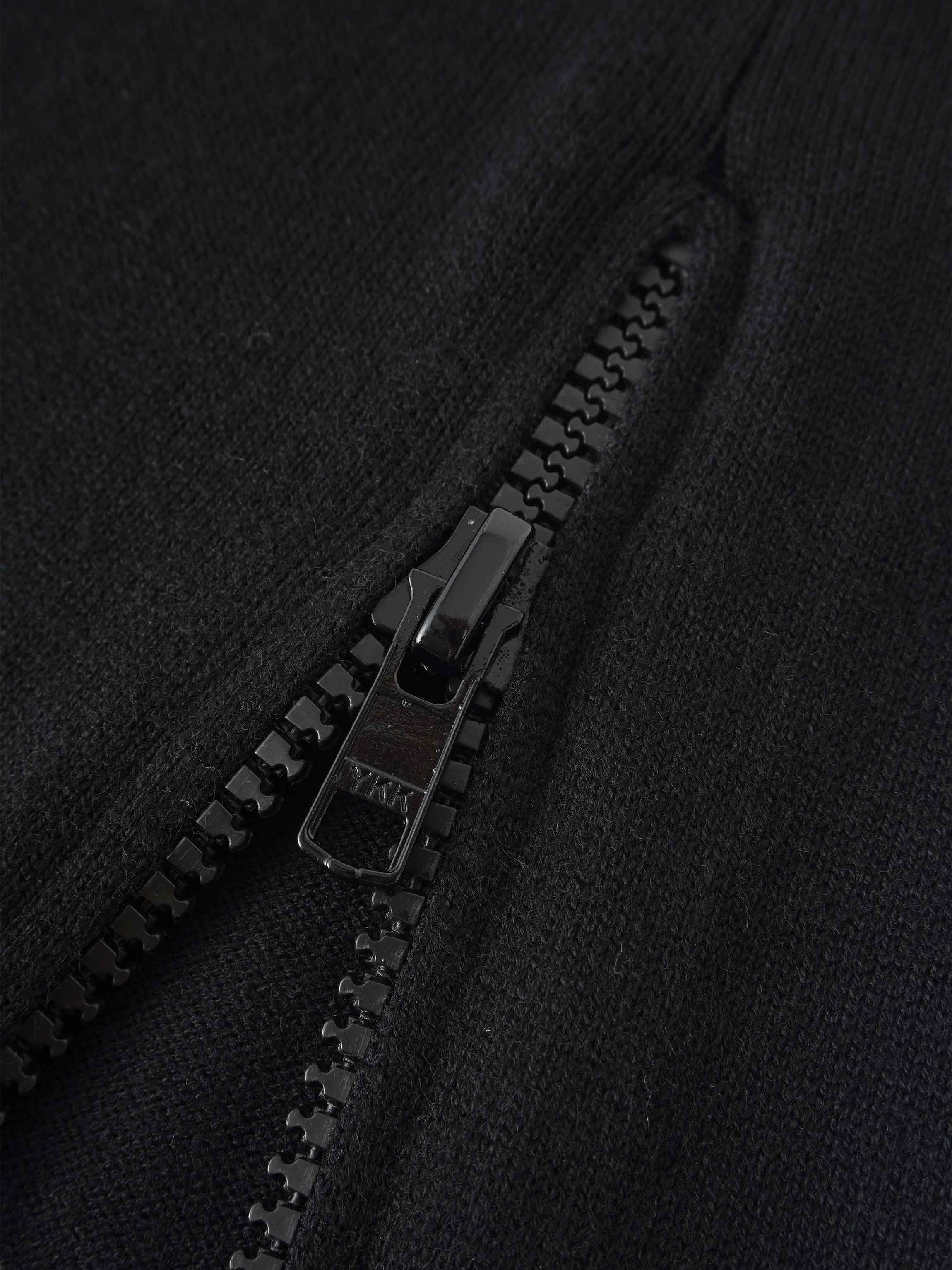 Side Zipper Straight Maxi Skirt-Black