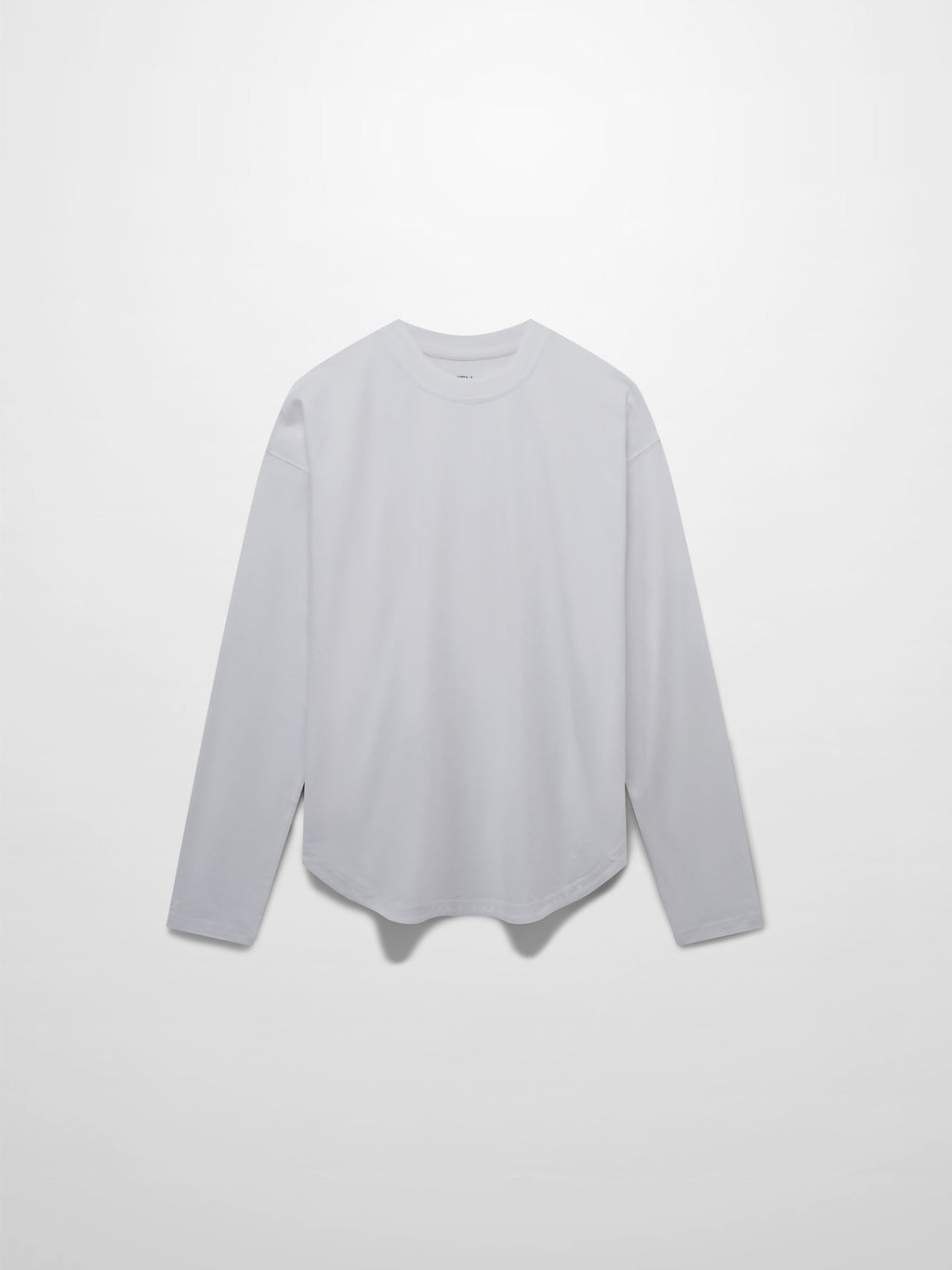 Oversized Rounded Hem T-Shirt-White