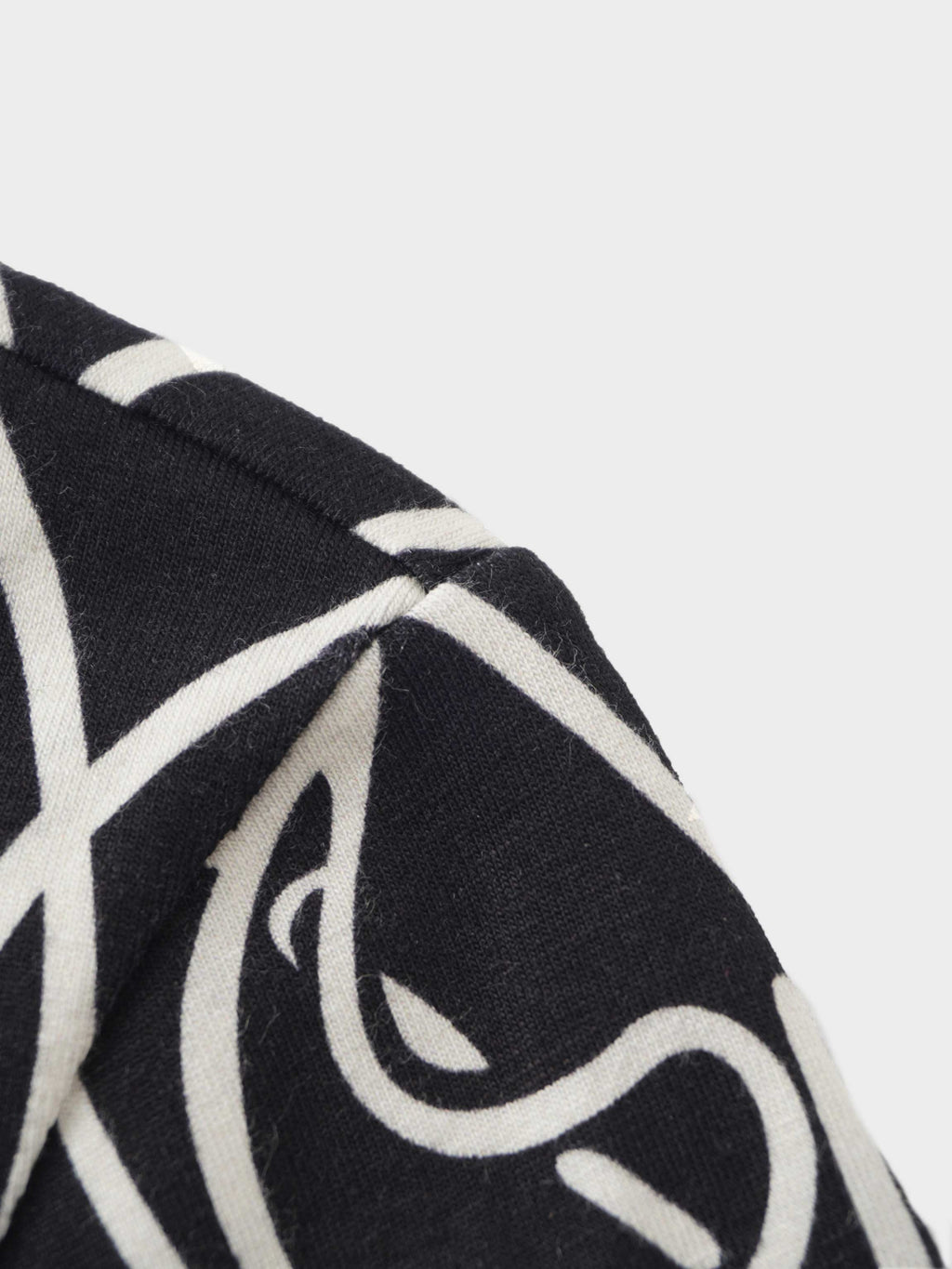 Printed Modal Turtleneck-Floral Vines Black