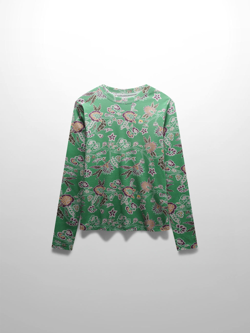 Basic Printed T-shirt-Mint Mediterranean