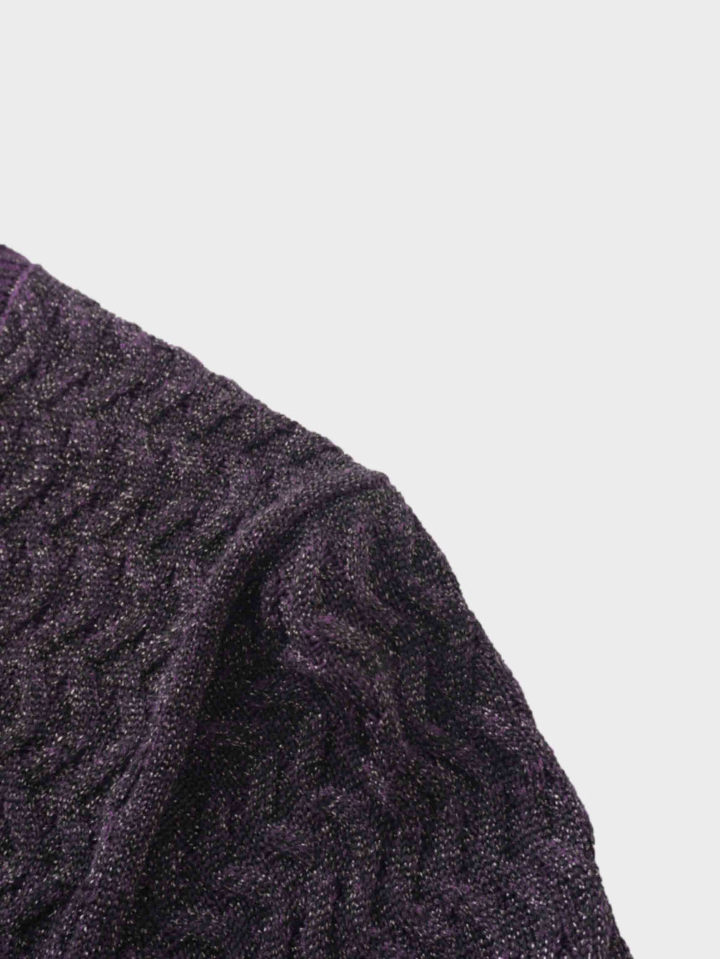 Textured Lurex Crew Sweater-Wine