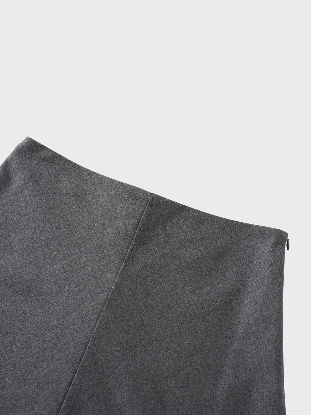 Basic A-Line Seamed Short Skirt-Grey