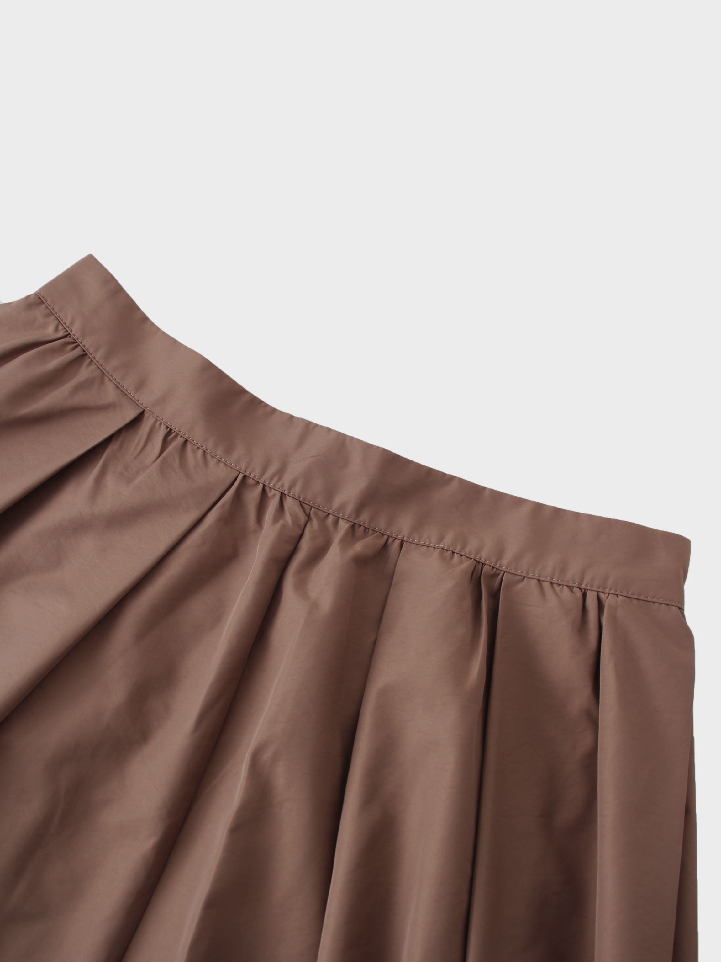Waisted Full Taffeta Skirt-Mocha Mousse