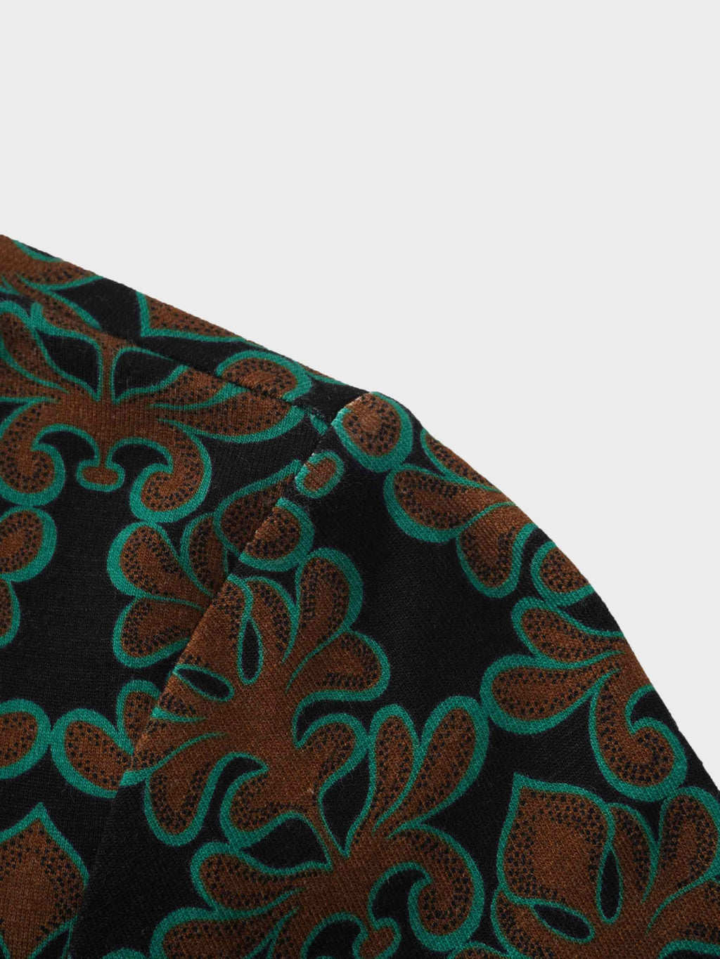 Printed Modal Turtleneck-Green/Brown Clover