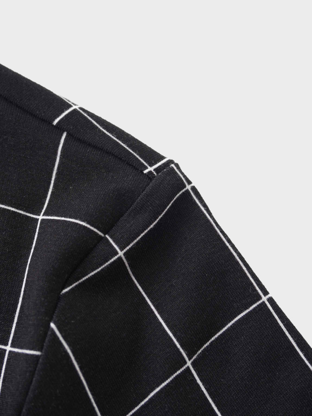 Printed Modal Turtleneck-Black Windowpane