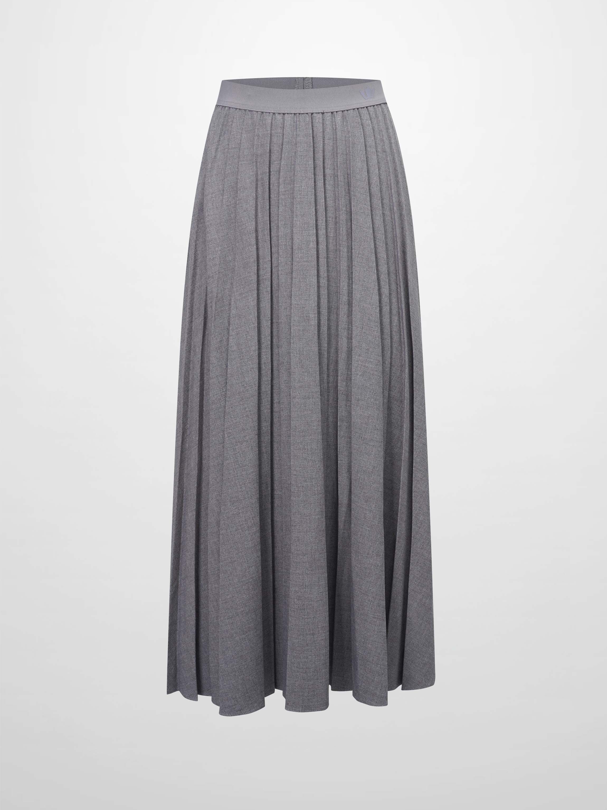 Marni Pleated Skirt 37"-Heathered Grey