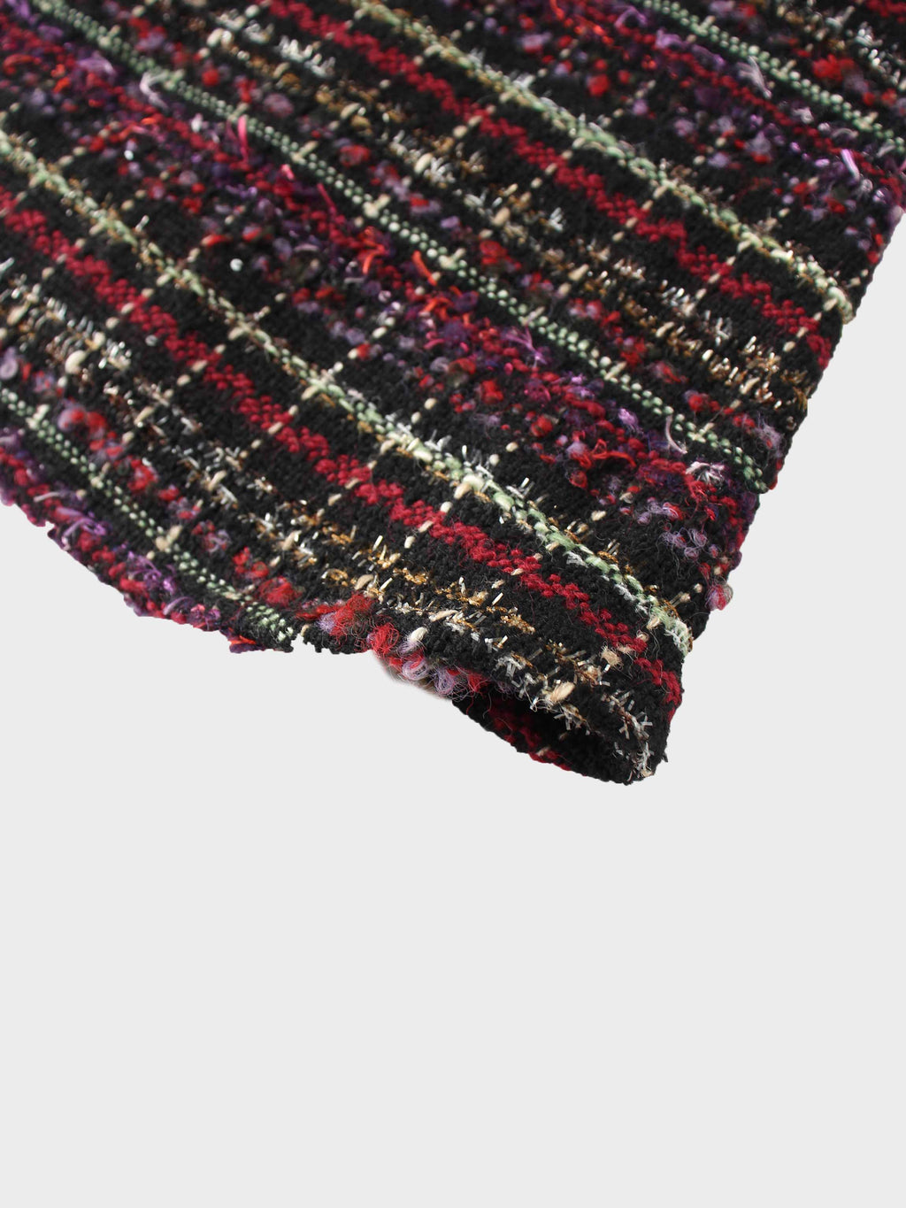 A-Line High Low Skirt-Burgundy Tweed