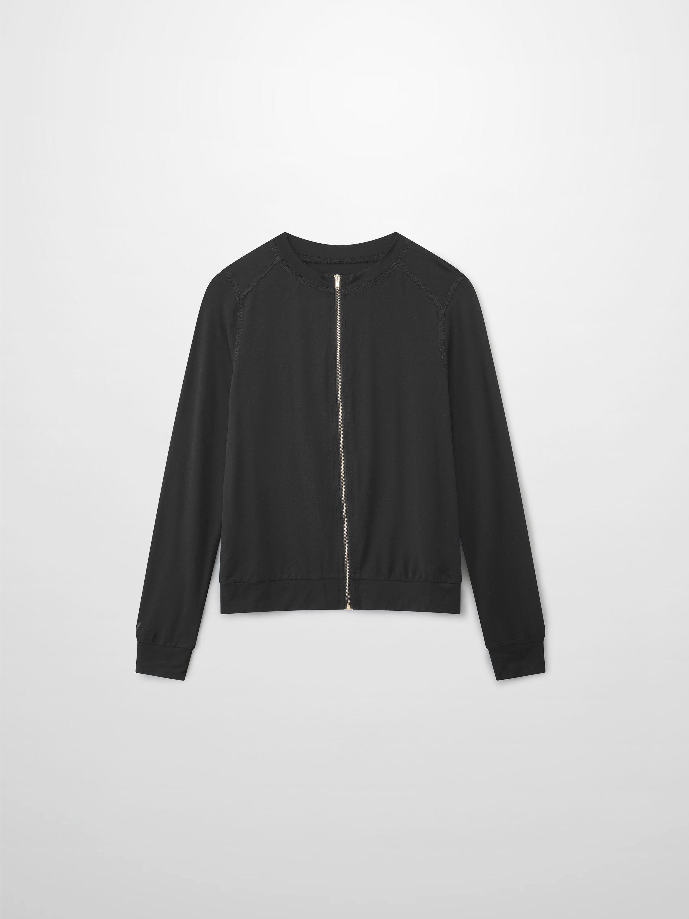 Modal Zip Up Bomber-Black