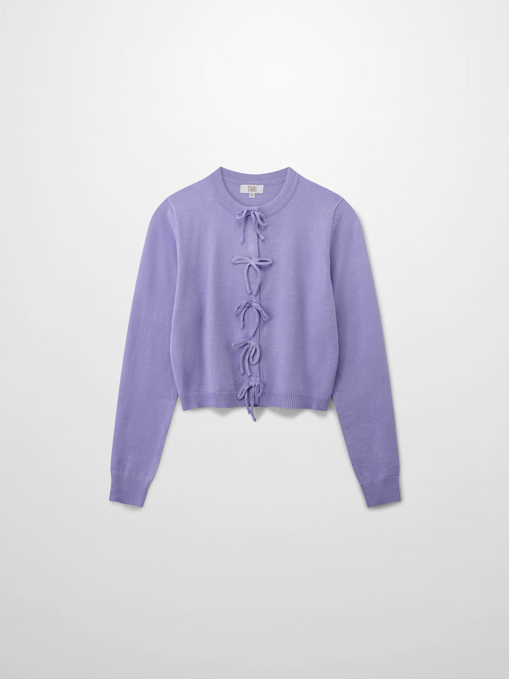 5 Bow Crop Cardigan-Lavender