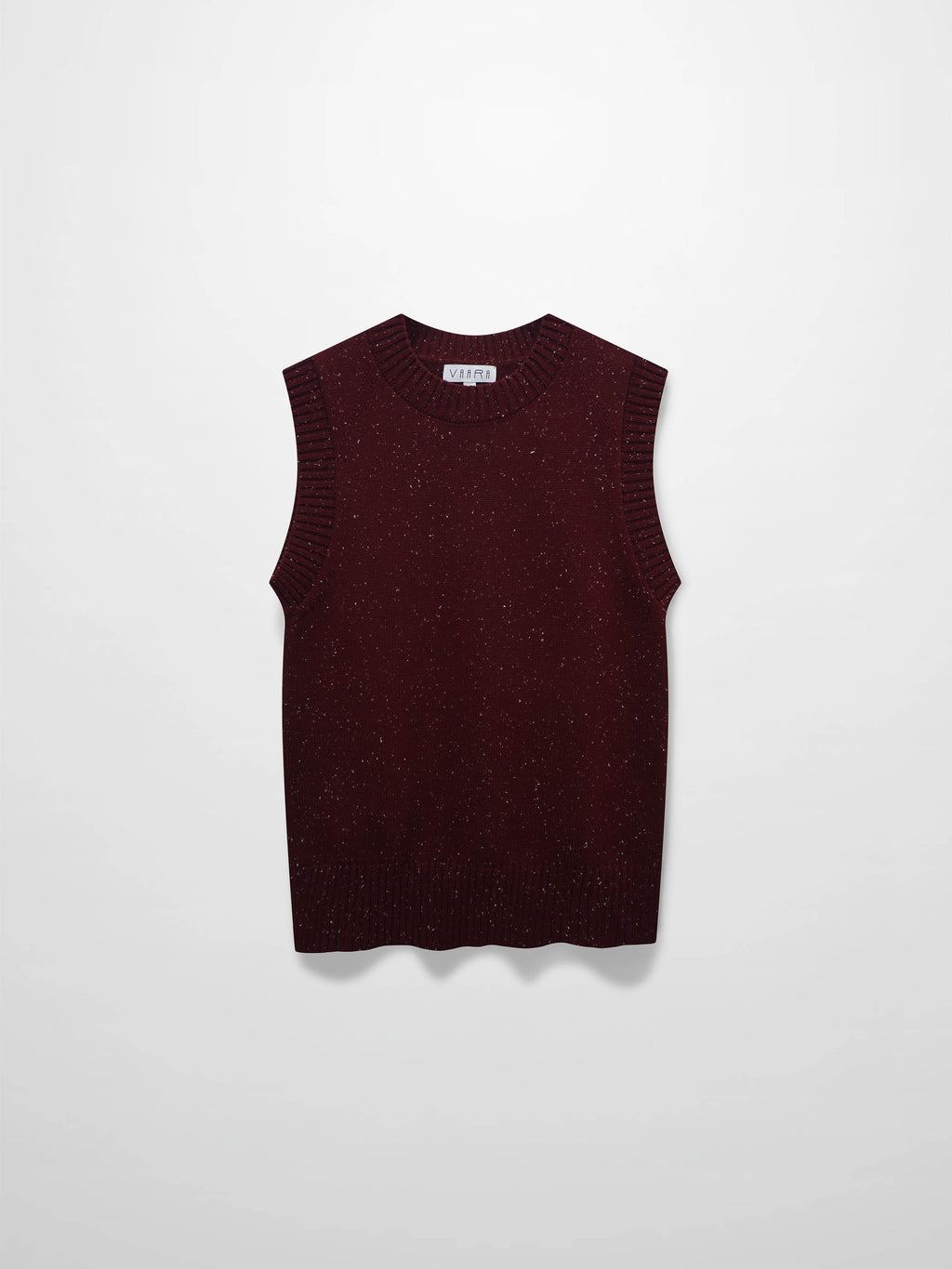 Speckled Crew Neck Vest-Burgundy