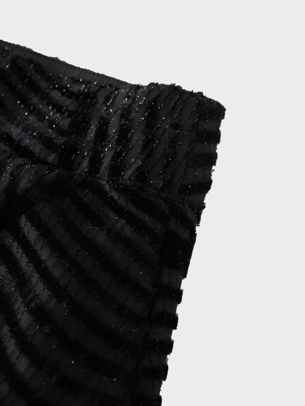 Velvet Side Overlay Skirt-Striped