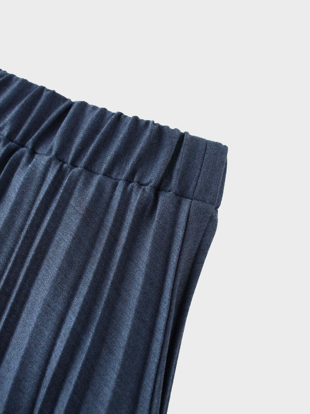 Mix Pleat Skirt-Dark Blue Denim