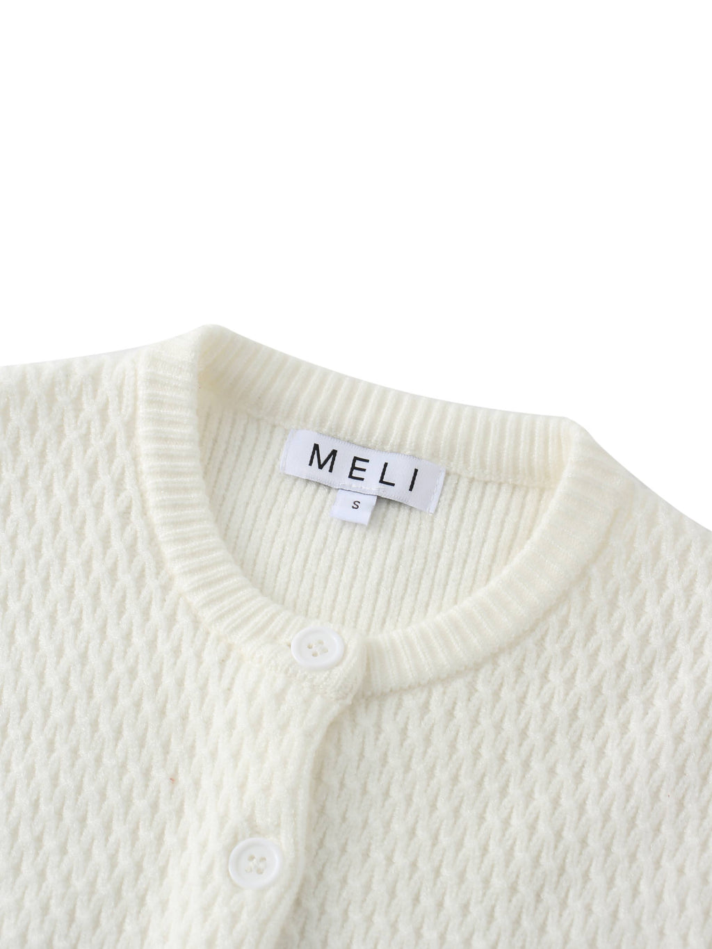 Textured Crew Cardigan-Ivory